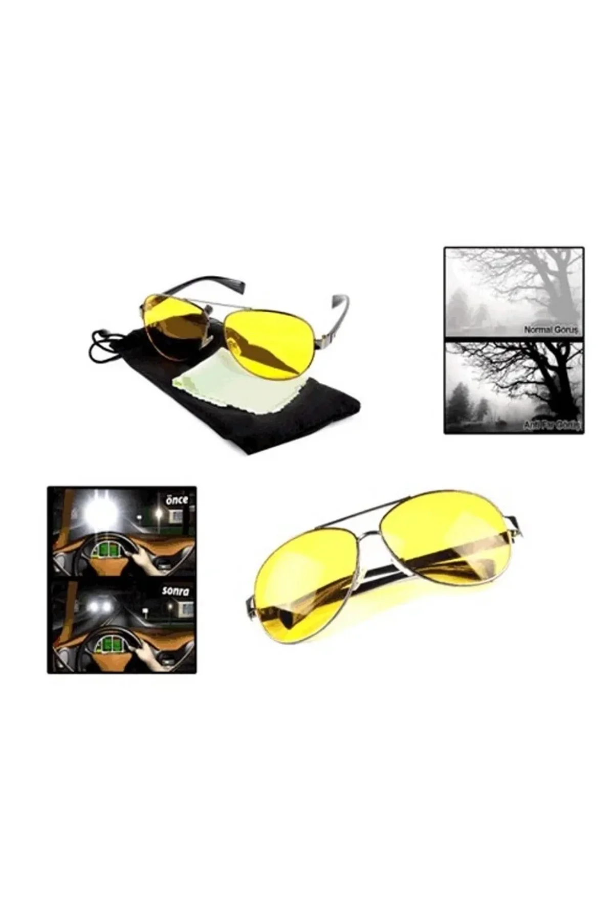 Metal Çerçeveli Anti Far Gece Görüş Gözlüğü (damla Modeli) - Just Cheap Store Görsel 3