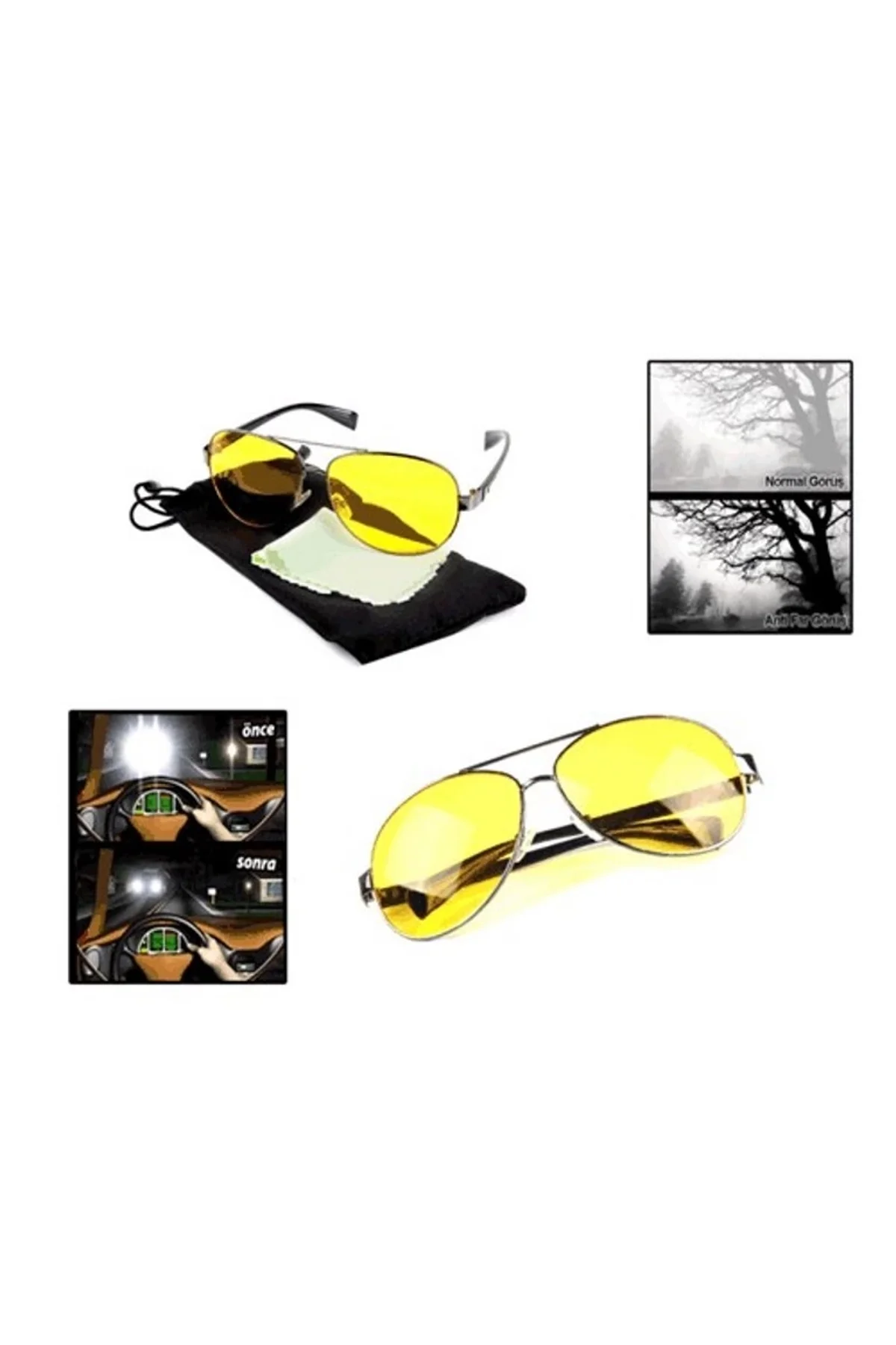 Metal Çerçeveli Anti Far Gece Görüş Gözlüğü (damla Modeli) - Just Cheap Store Görsel 5