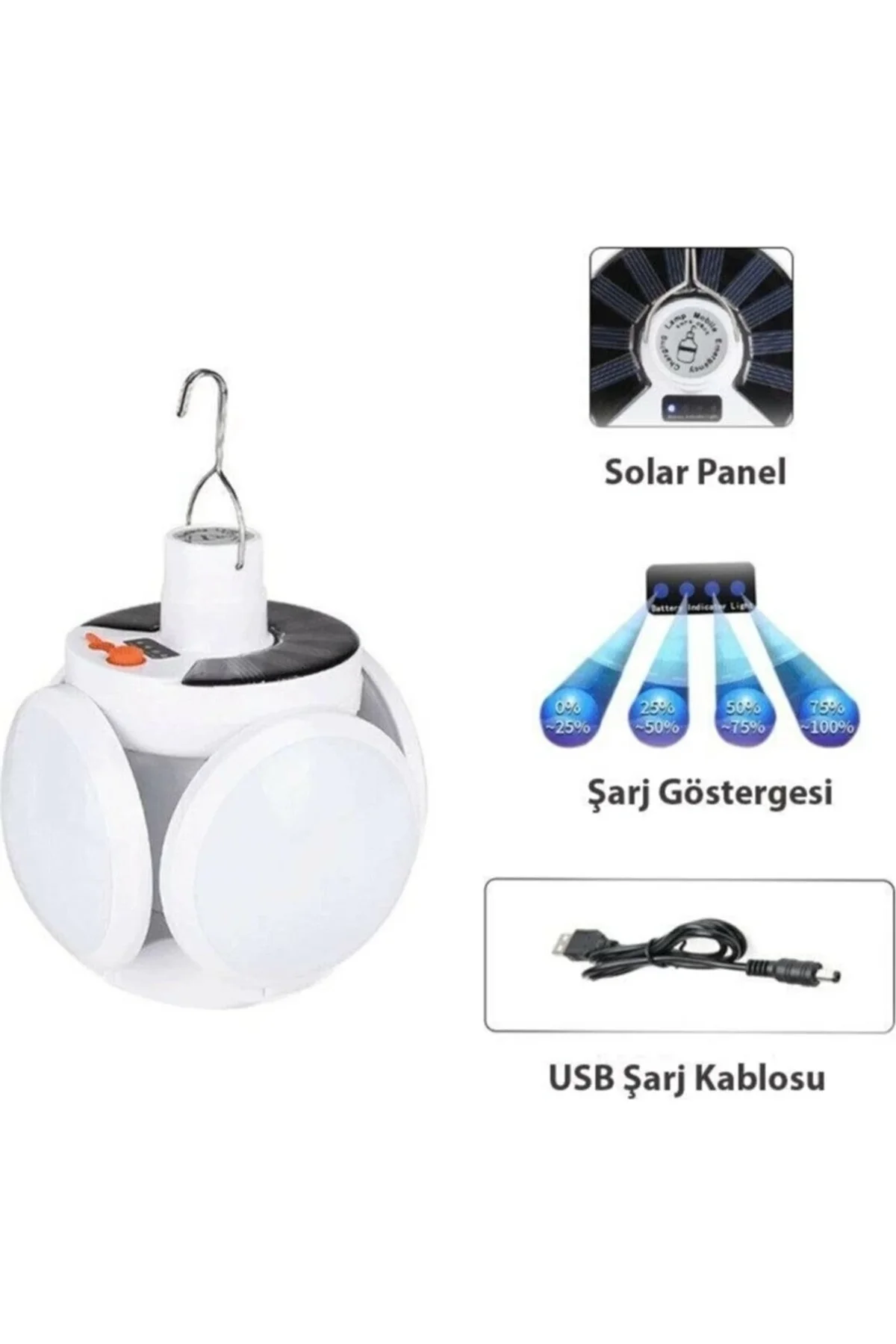 Polizei P-038 Solar Güneş Enerji Ve Usb Sarjli 5 Kanatlı
