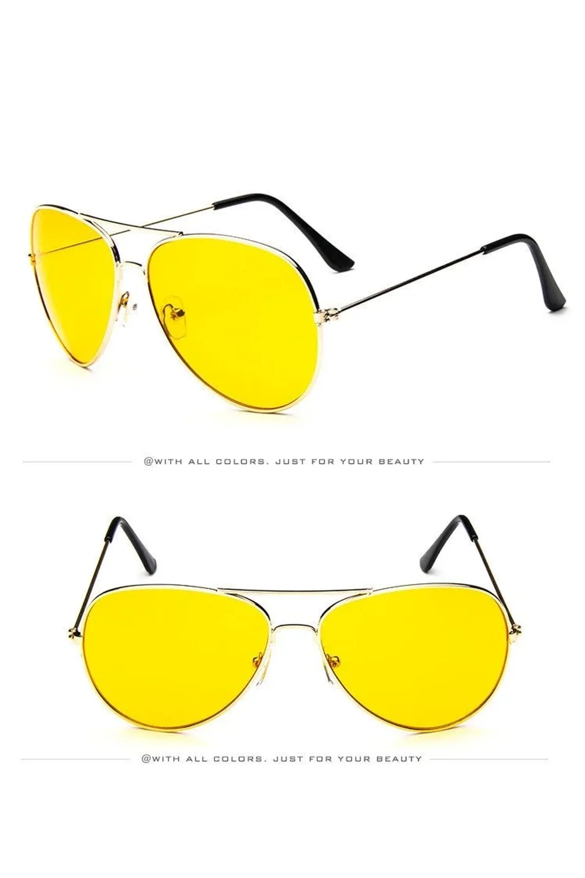 Unisex Gold Metal Çerçeveli Damla Gözlük (kutulu) - Just Cheap Store Görsel 2
