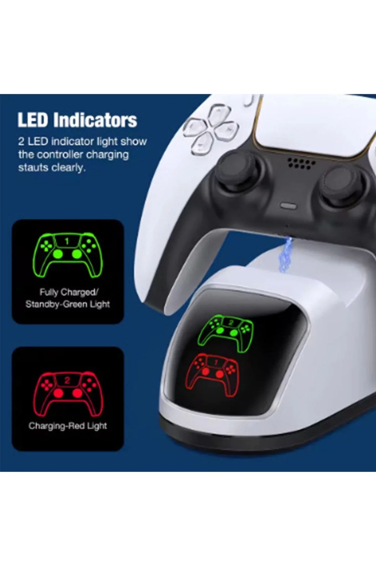 Ps5 Dualsense Şarj Istasyonu Playstation 5 Uyumlu Charging Station - Just Cheap Store Görsel 3