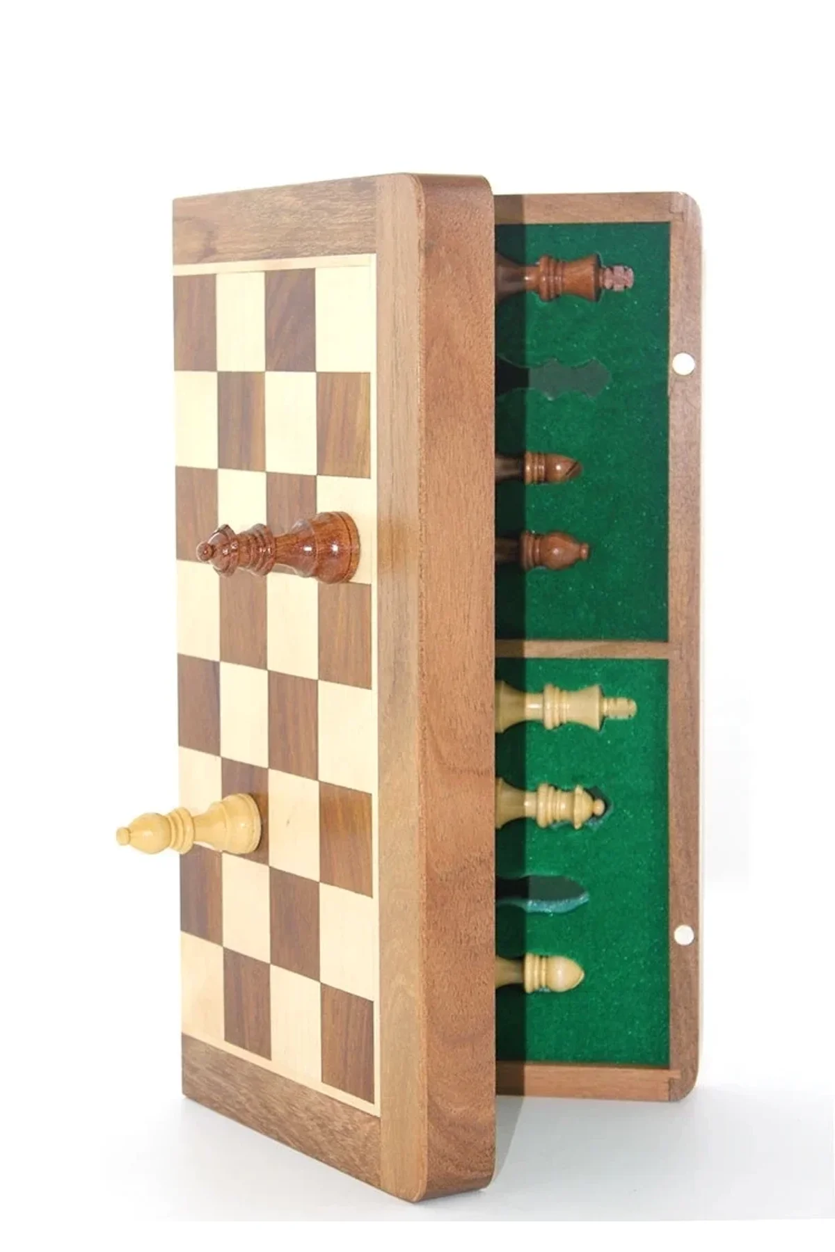 Mıknatıs Taşlı Ahşap Katlanabilir Kutulu Satranç Oyunu 35 Cm G224 - Just Cheap Store Görsel 2