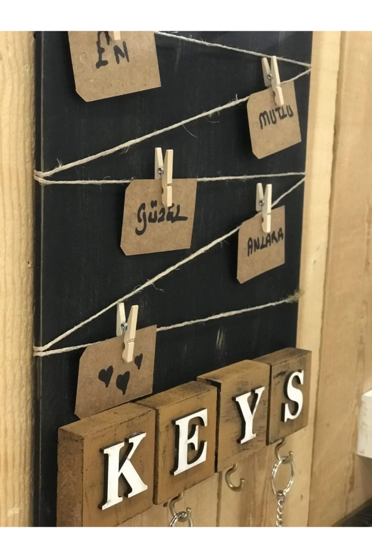 Dekoratif Home Keys Ahşap Resimlik Ve Notluk (kahverengi) - Just Cheap Store Görsel 3