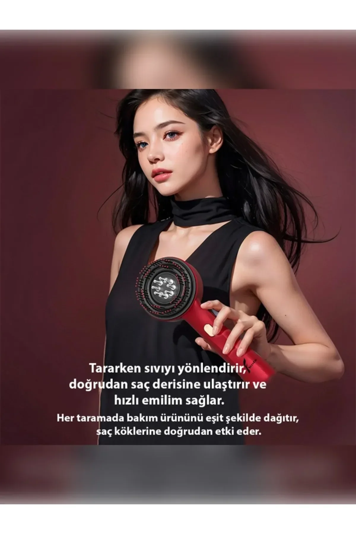 Şarjlı Ve Titreşimli Saç Masaj Tarağı Bakım Yağı Hazneli Fırça - Just Cheap Store Görsel 2