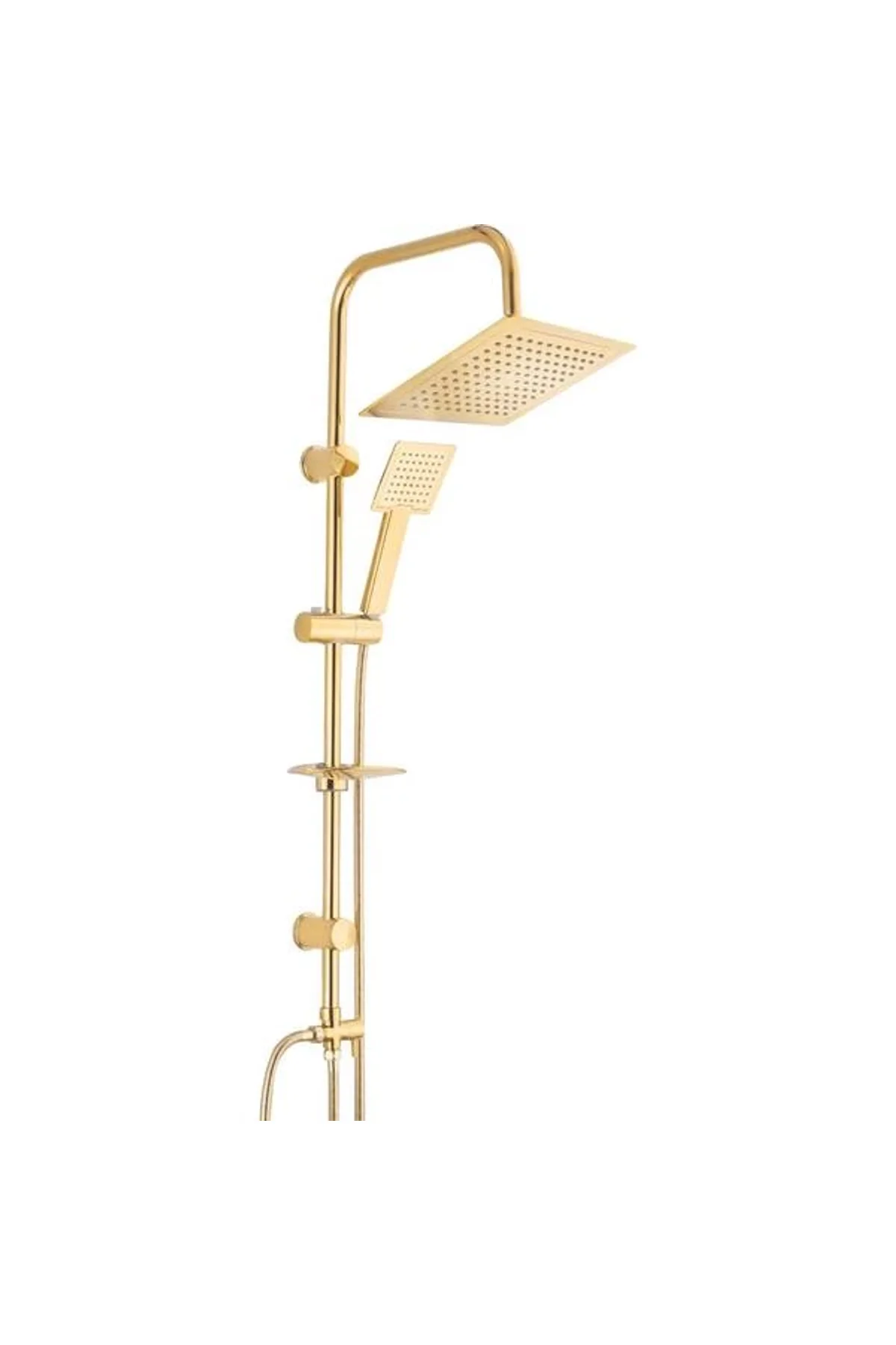 Golden Kare Krom Lüks Robot Yağmurlama Tepe Duş Seti