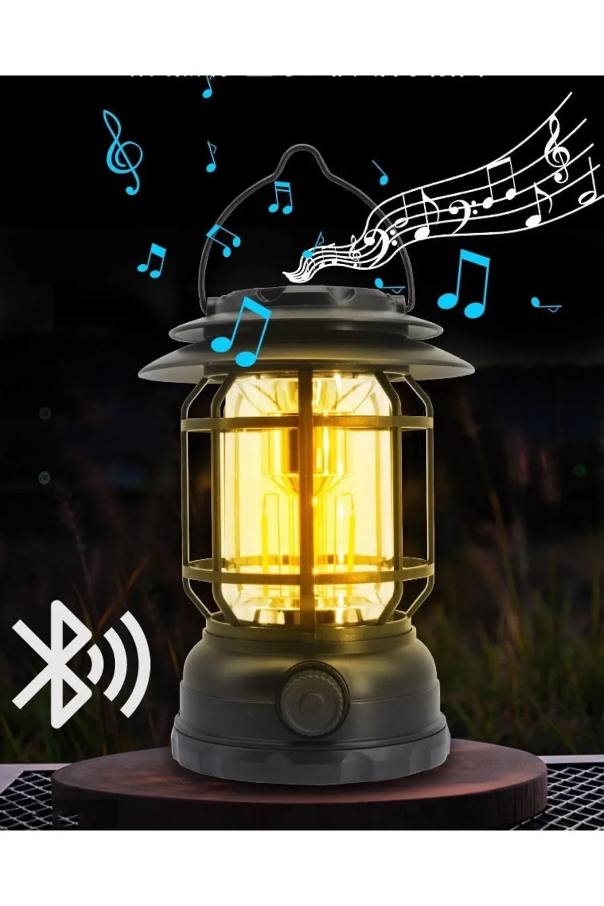 Usb Şarjlı Led Kamp Lambası - Bluetooth Müzik Çalar, El Feneri Ve Cep Telefonu Şarj Cihazı - Just Cheap Store Görsel 3