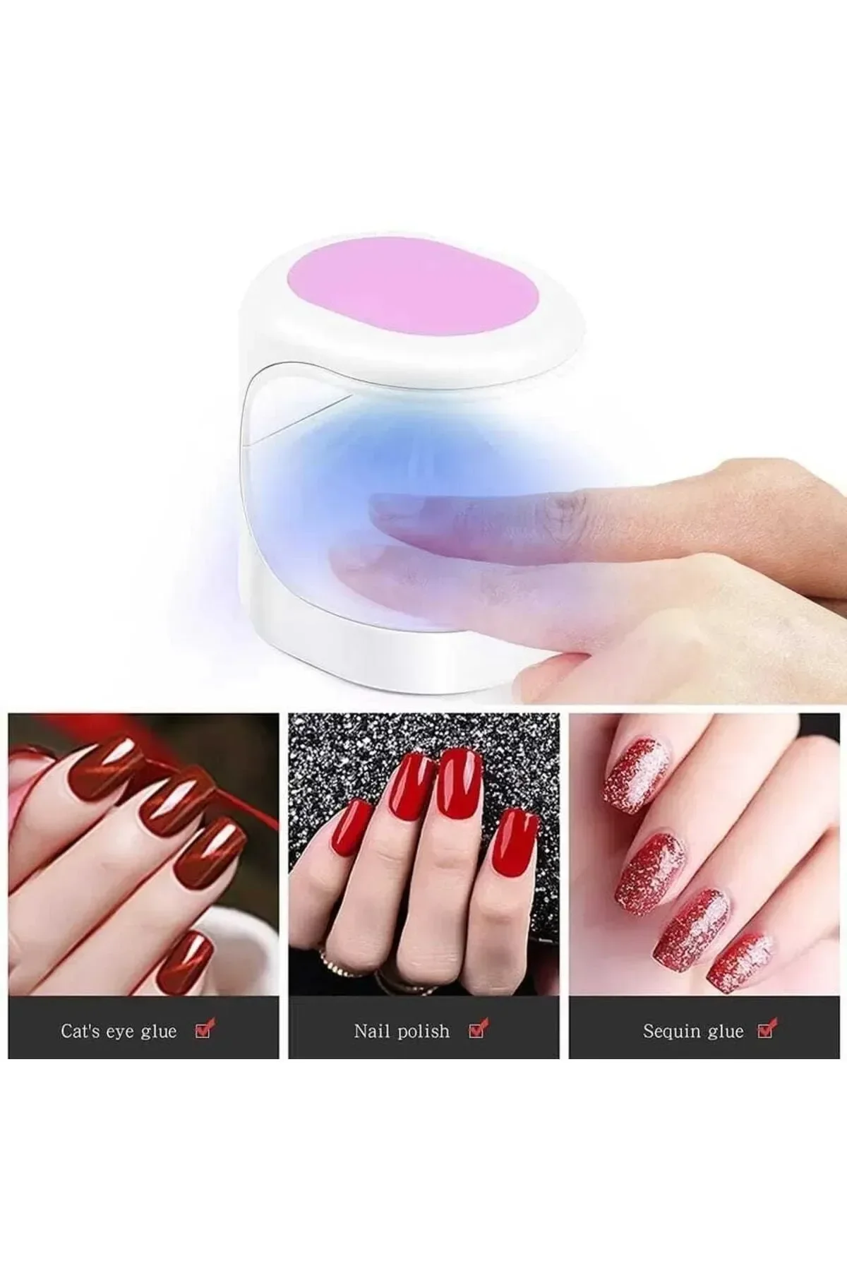 Mini Uv Led Işık Oje Tırnak Kurutucu Tasarımlı Express Protez Tırnak Kiti Kurutma Cilası - Just Cheap Store Görsel 3