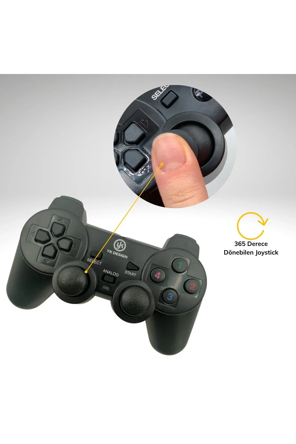 Çift Titreşimli Usb Kablolu Oyun Kolu Pc Uyumlu Vibration Gamepad - Just Cheap Store Görsel 4