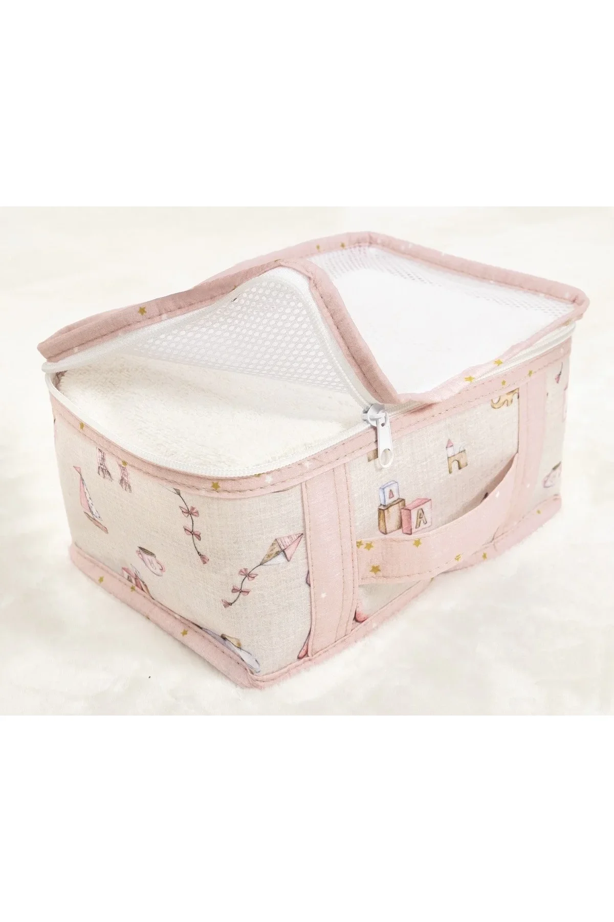 Baby 6'lı Desenli Fileli Bavul Valiz İçi Düzenleyici Çok Amaçlı Organizer (pembe) - Just Cheap Store Görsel 3