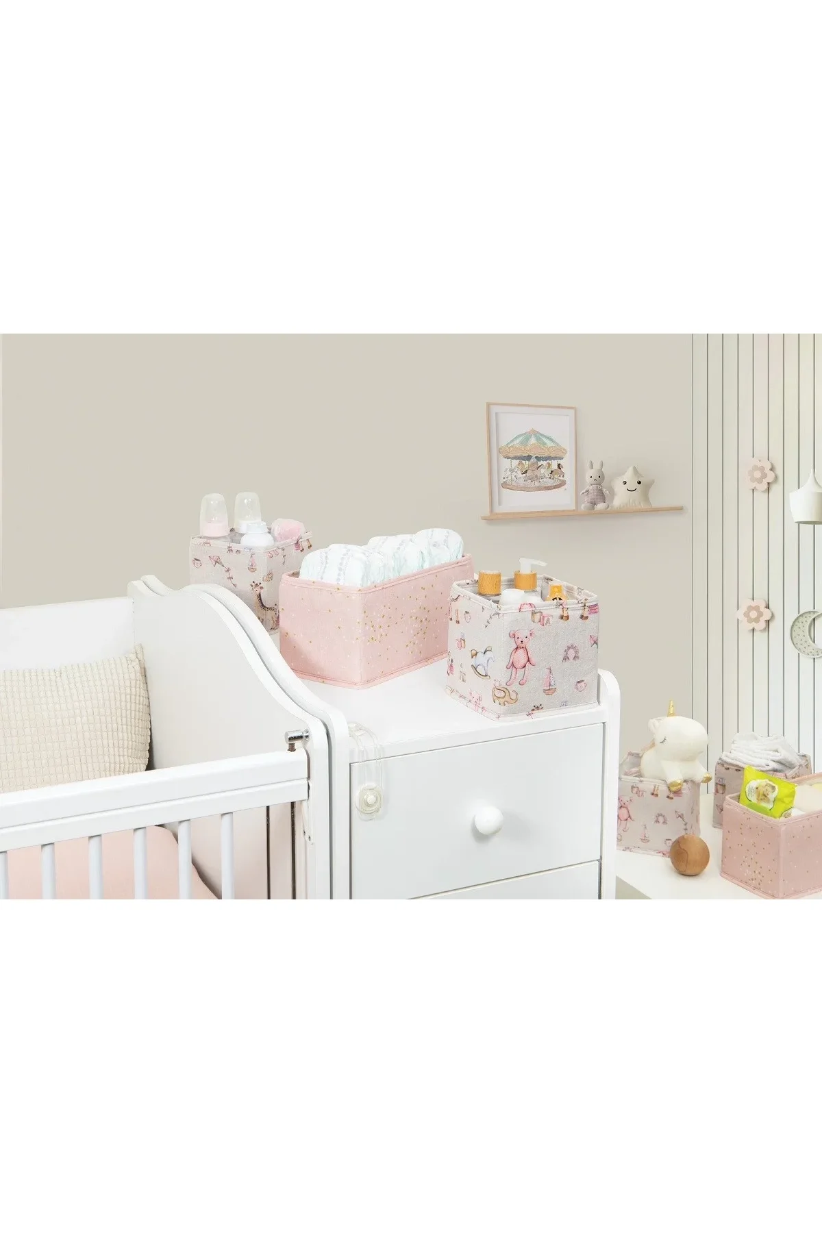 Baby 3'lü Kullanışlı Çekmece Düzenleyici Çok Amaçlı Organizer Kutu (pembe) - Just Cheap Store Görsel 2