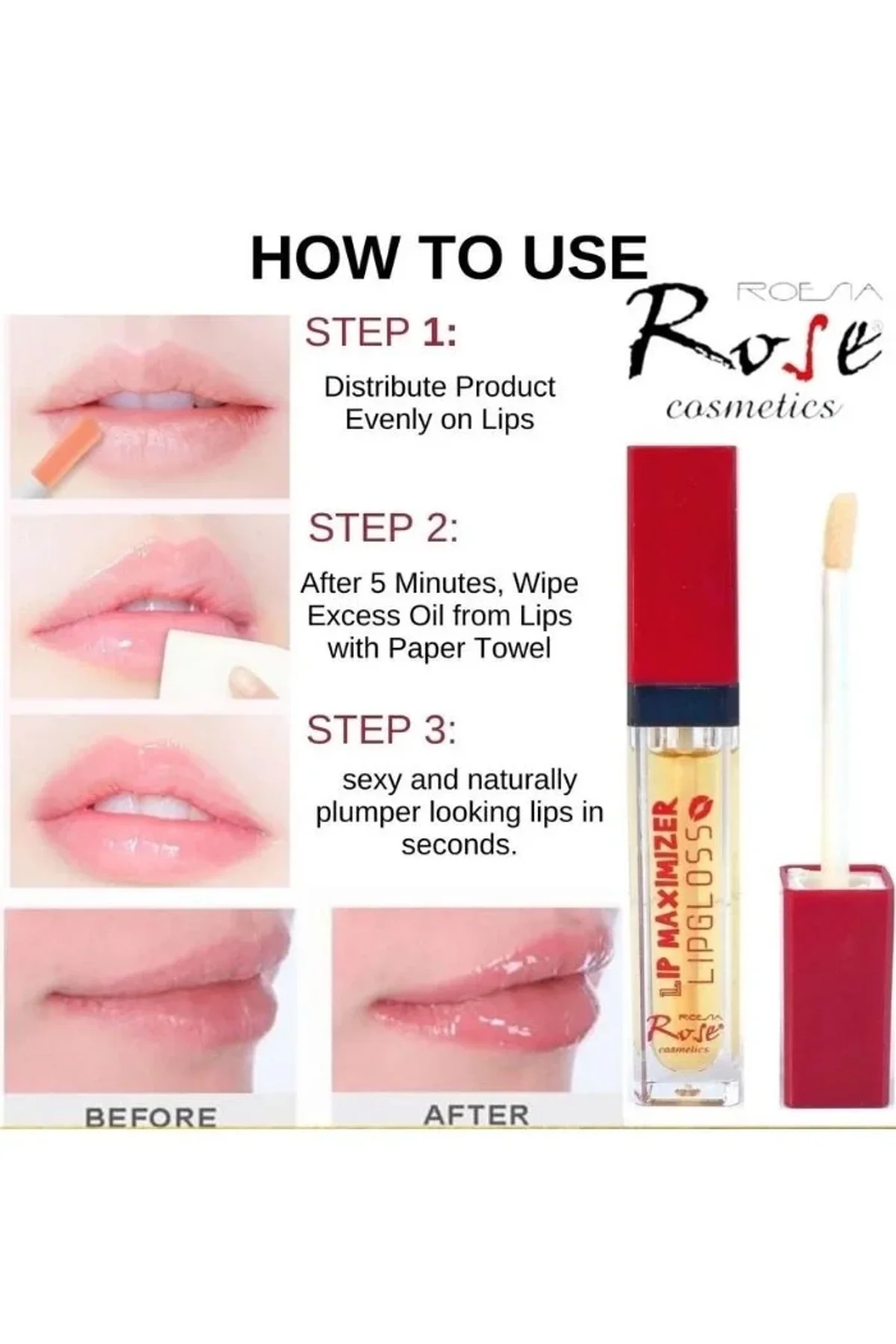 Rose Cosmetics Dudak Dolgunlaştırıcı Doğal Görünüm Dudak Parlatıcısı - Just Cheap Store Görsel 4