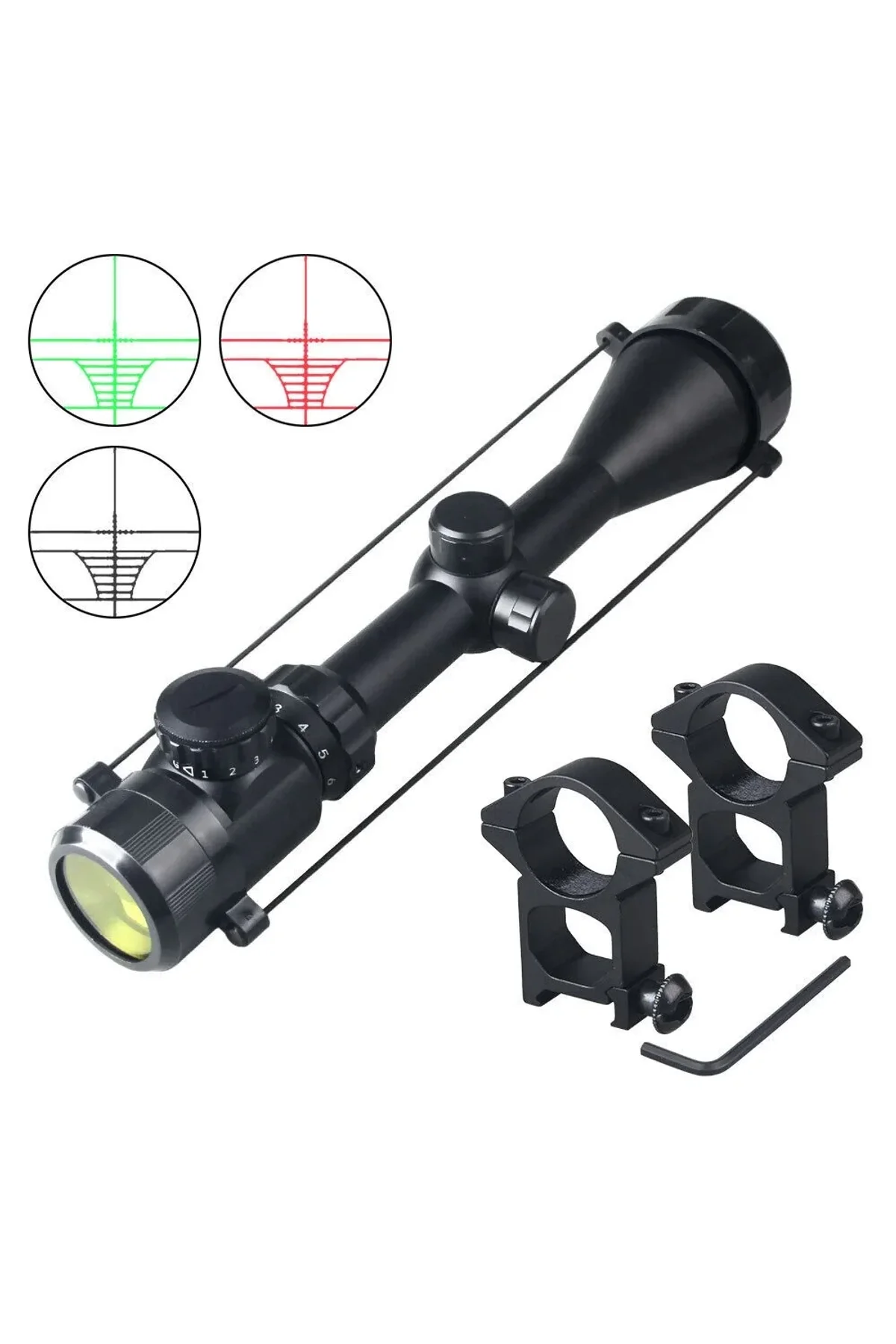 3-9x50 Zoomlu Keskin Nişancı Dürbünü Kırmızı, Yeşil Işık Çelik Gövde - Just Cheap Store Görsel 3