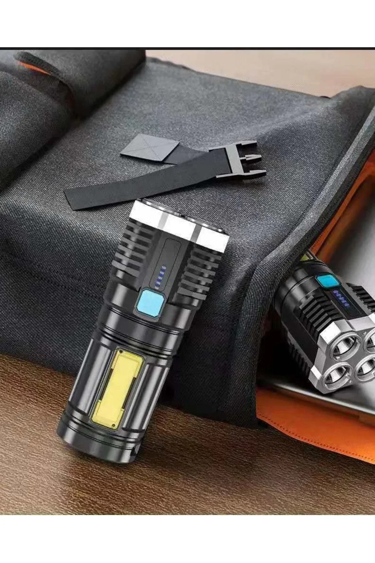 Ultra Parlak El Feneri Usb Şarj 4 Led+yan Cob Led Taktik Günlük Hayat Kamp Avcılık El Feneri - Just Cheap Store Görsel 5