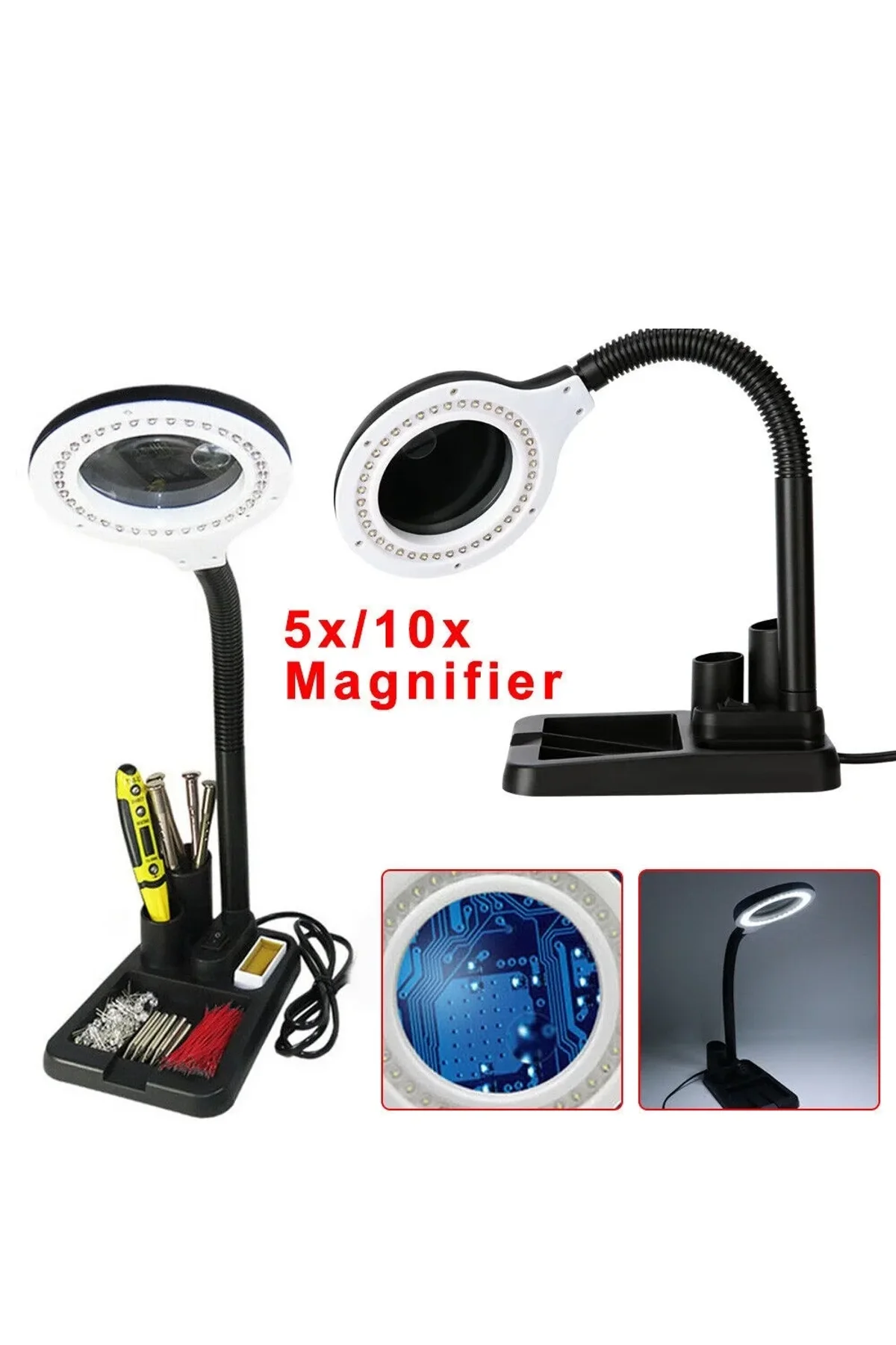 Nikula-esnek 5x /10x,40 Led Işıklı Büyüteç ,lamba Büyüteç Okuma, Çalışma Lehim Masa Lambası A808 - Just Cheap Store Görsel 3