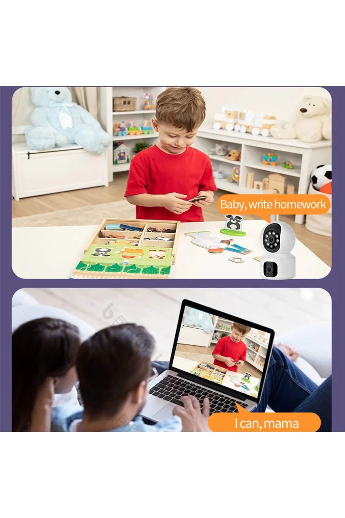 Yosee Uygulama Çift Kameralı Wifi Bağlantılı Gece Görüşlü Ev Tipi Güvenlik Kamerası - Just Cheap Store Görsel 5