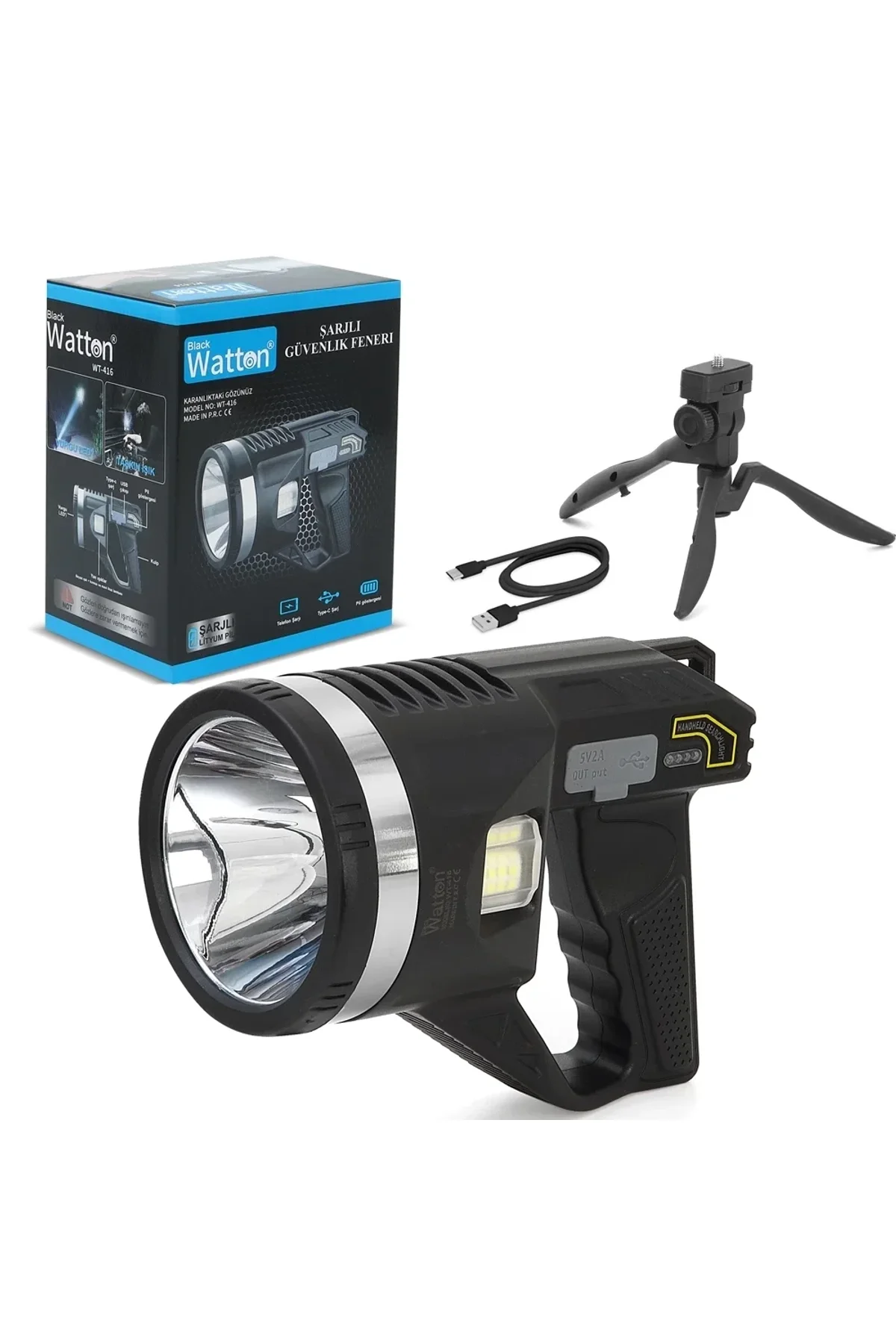Tripod Şarjlı Güvenlik Feneri Wt-416 - Just Cheap Store Görsel 5