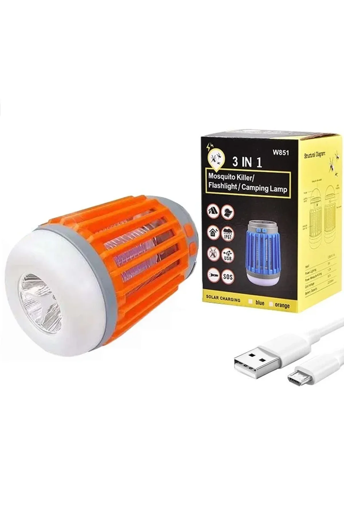 W851 Usbli Solar Sinek Öldürücü Özellikli 3ın1 Kamp Feneri - Just Cheap Store Görsel 4