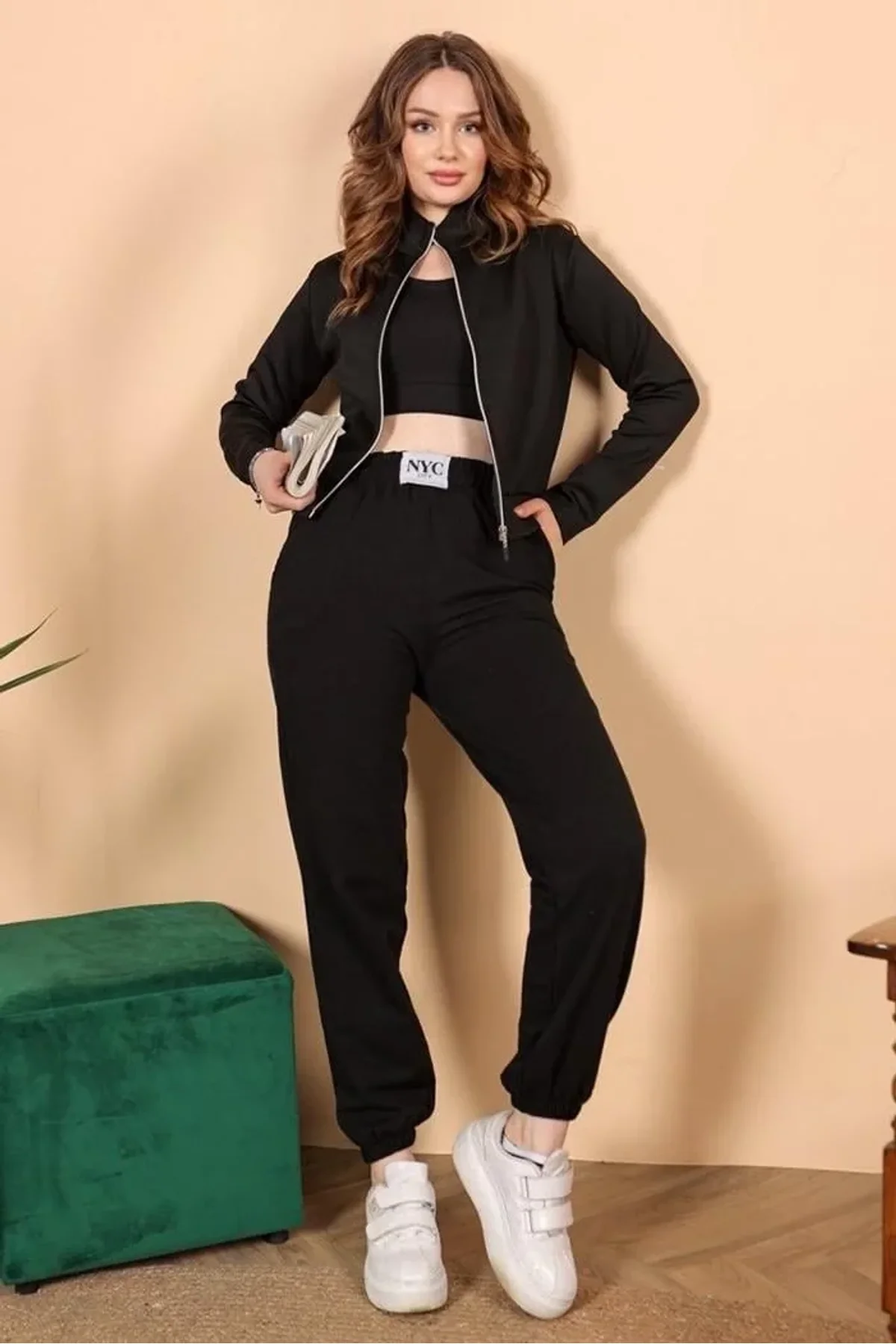 Rahatlığın Şıklığı Tarz Siyah Paçası Lastikli Eşofman Altı - Just Cheap Store Görsel 4