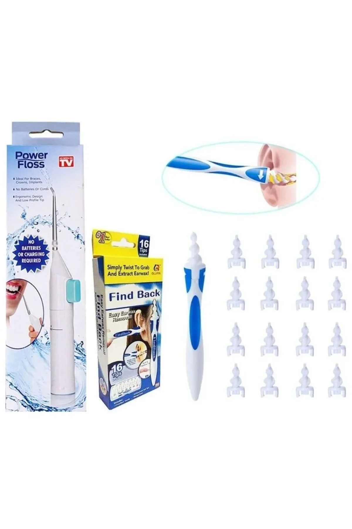 Kulak Temizleme Ve Power Floss Mekanik Diş Ve Ağız Temizleme Aleti Seti - Just Cheap Store Görsel 2