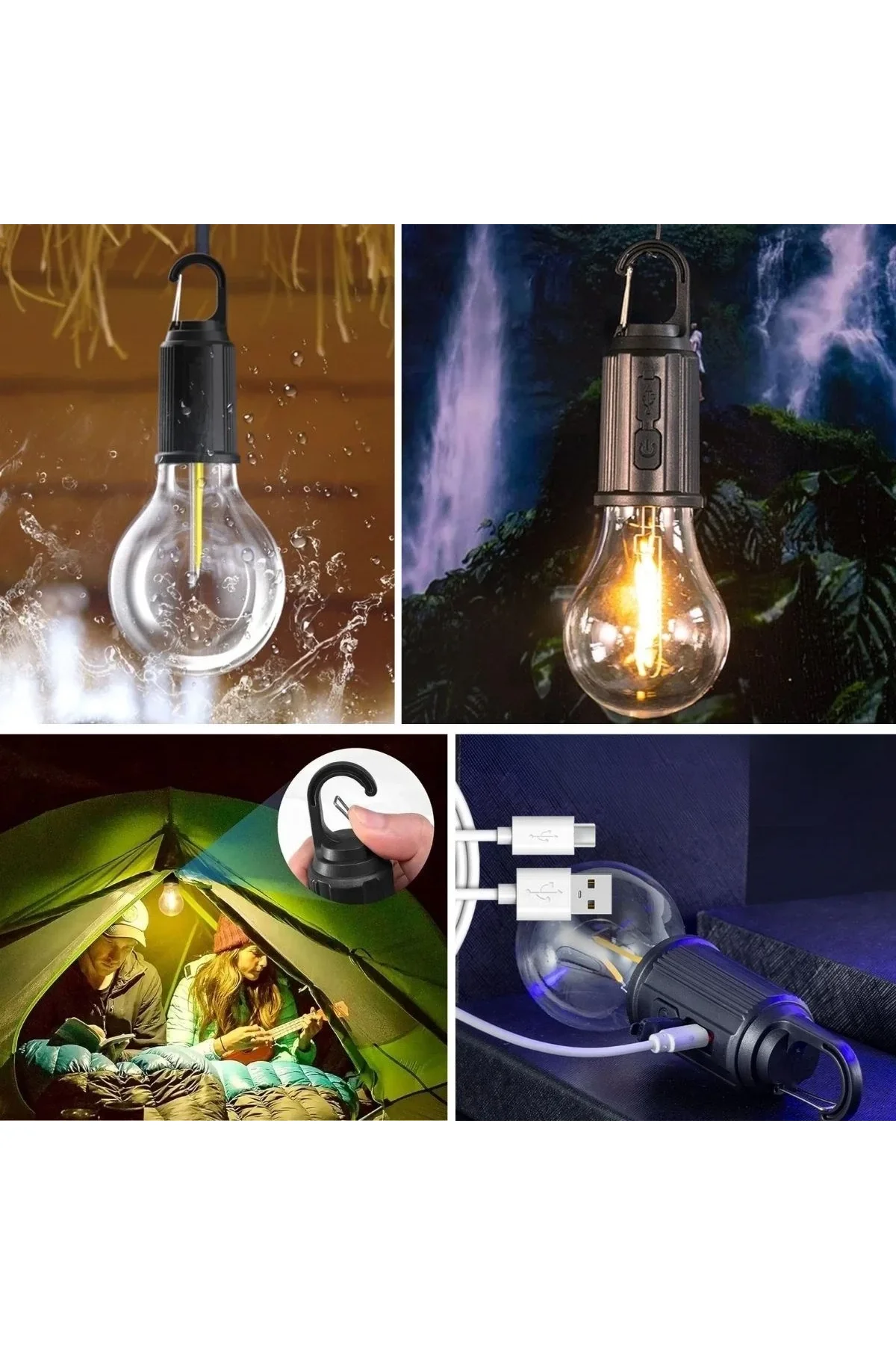 Şarj Olabilen 3 Farklı Mod Led'li Kendiliğinden Asma Kancalı Kamp,dış Cephe Lambası - Just Cheap Store Görsel 3