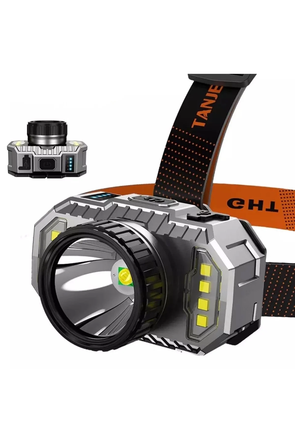 Peakstar Ps-010 800 Lümen Şarj Göstergeli Cob Led Usb'li Şarjlı Kafa Lambası