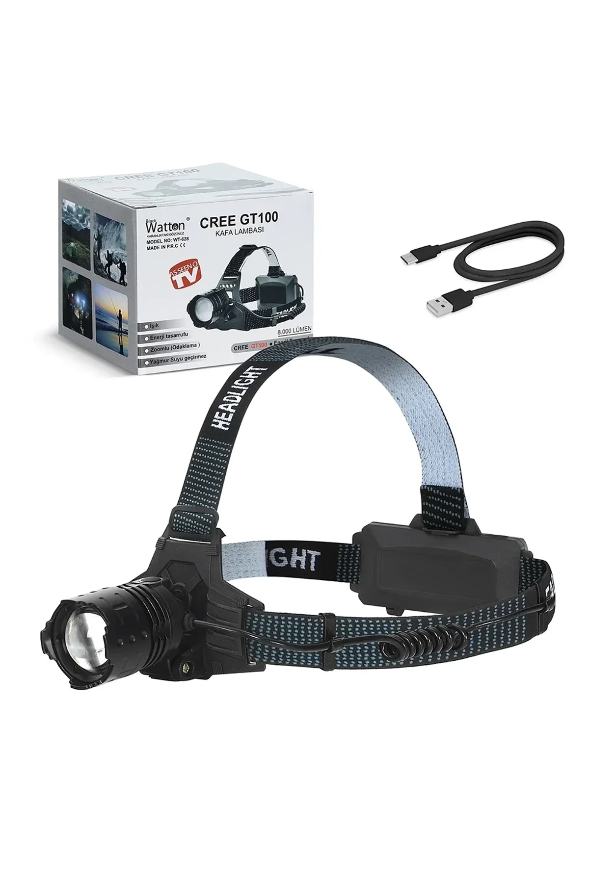 Gt100 Led Şarjlı Kafa Lambası Wt-628 - Just Cheap Store Görsel 2