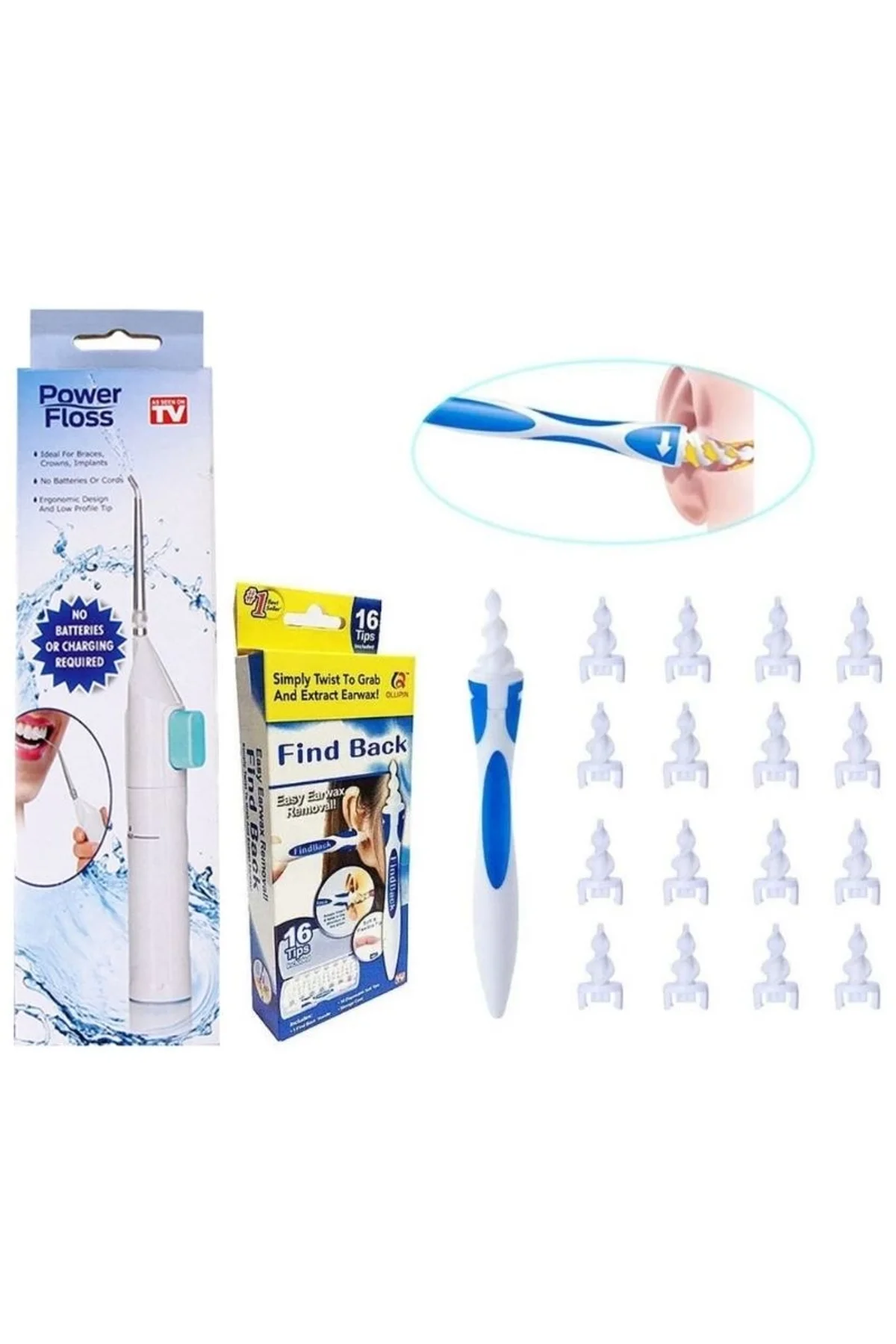 Kulak Temizleme Ve Power Floss Diş Temizleme Seti | Mekanik Ağız Bakımı