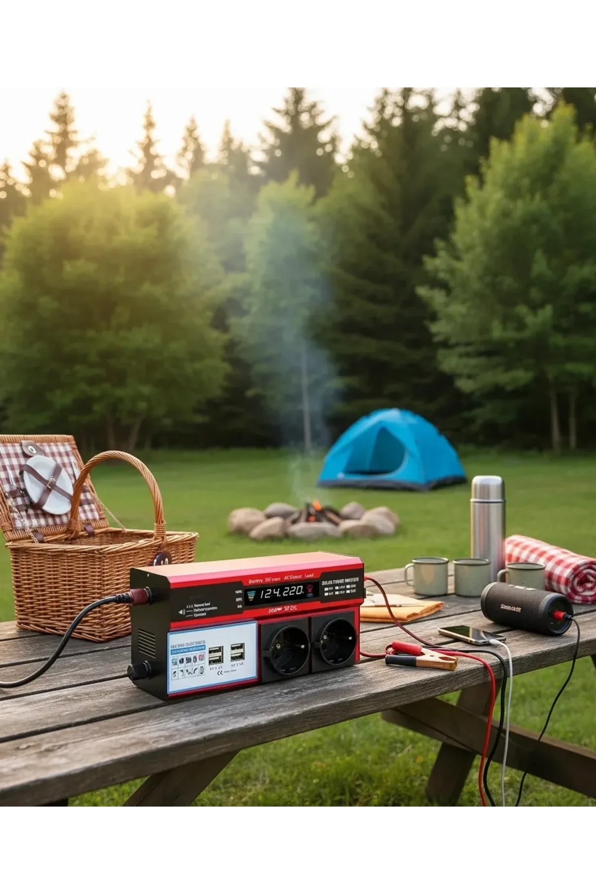 12v 2000w Modifiye Sinüs İnverter Araç Ve Güneş Enerjisi Uyumlu, Çift Usb, Çift Priz Ve Çakmaklık Ep - Just Cheap Store Görsel 3