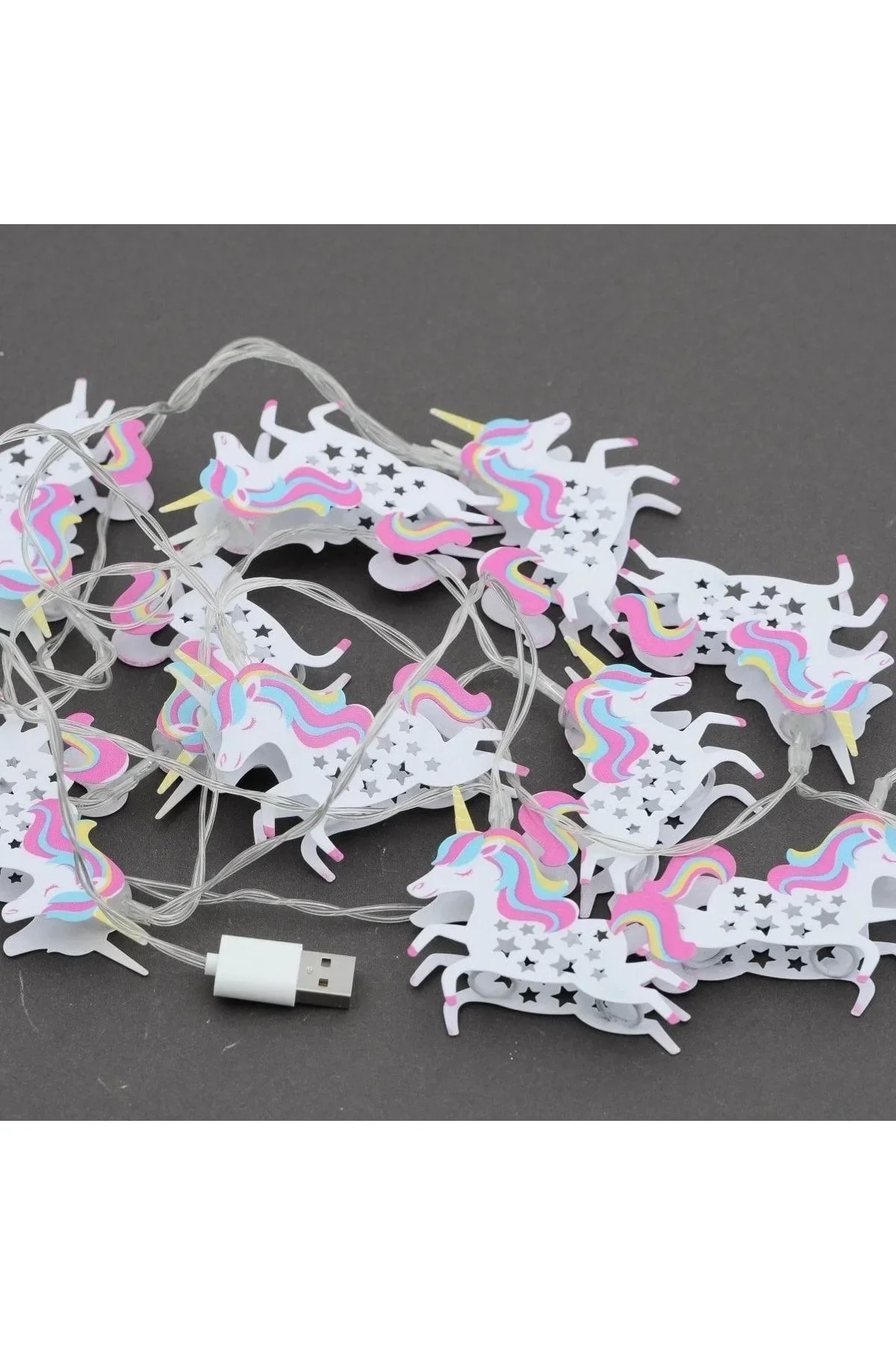 Ortama Renk Katan Unicorn Şeklinde Renkli Sıralı Led Lamba - Just Cheap Store Görsel 2