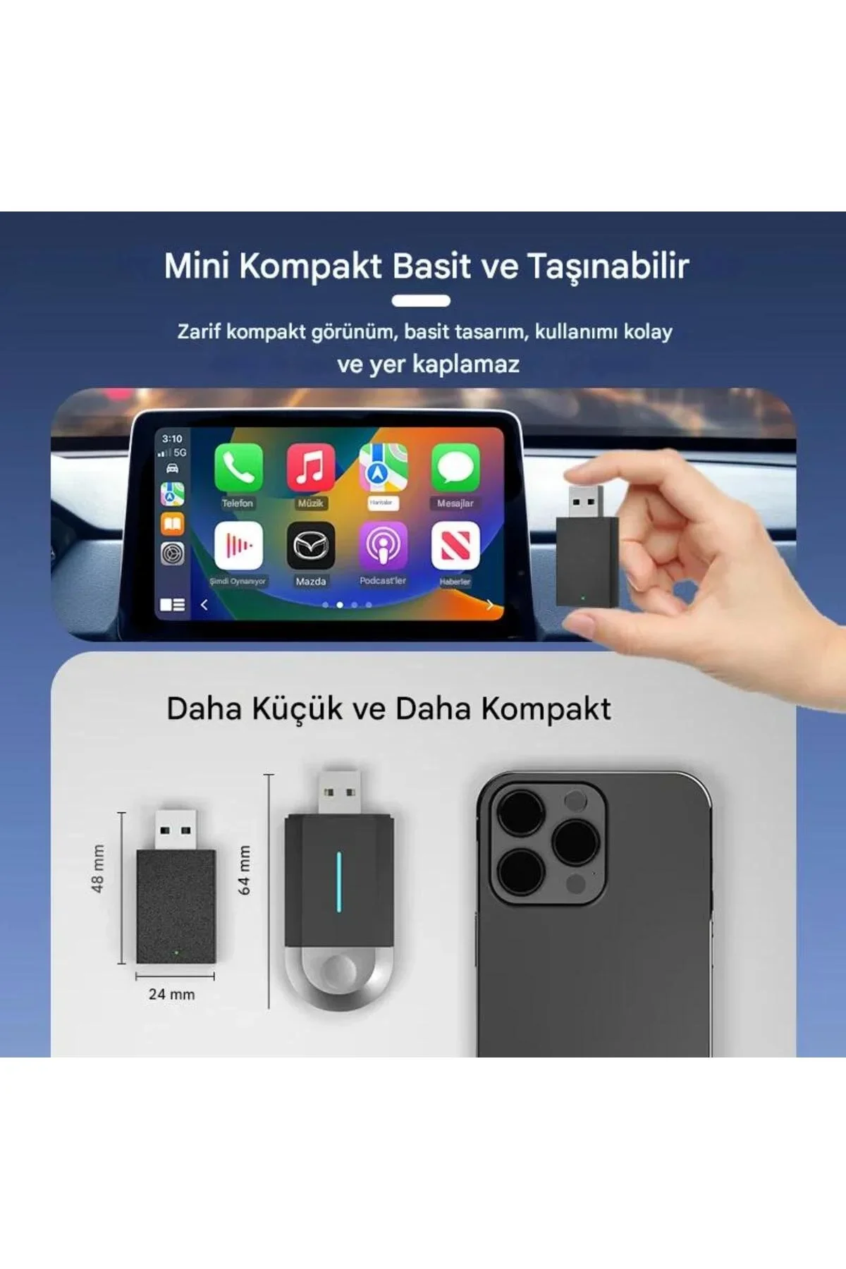 Kablosuz Android Auto/car Play Usb Dongle Cihazı - Just Cheap Store Görsel 3