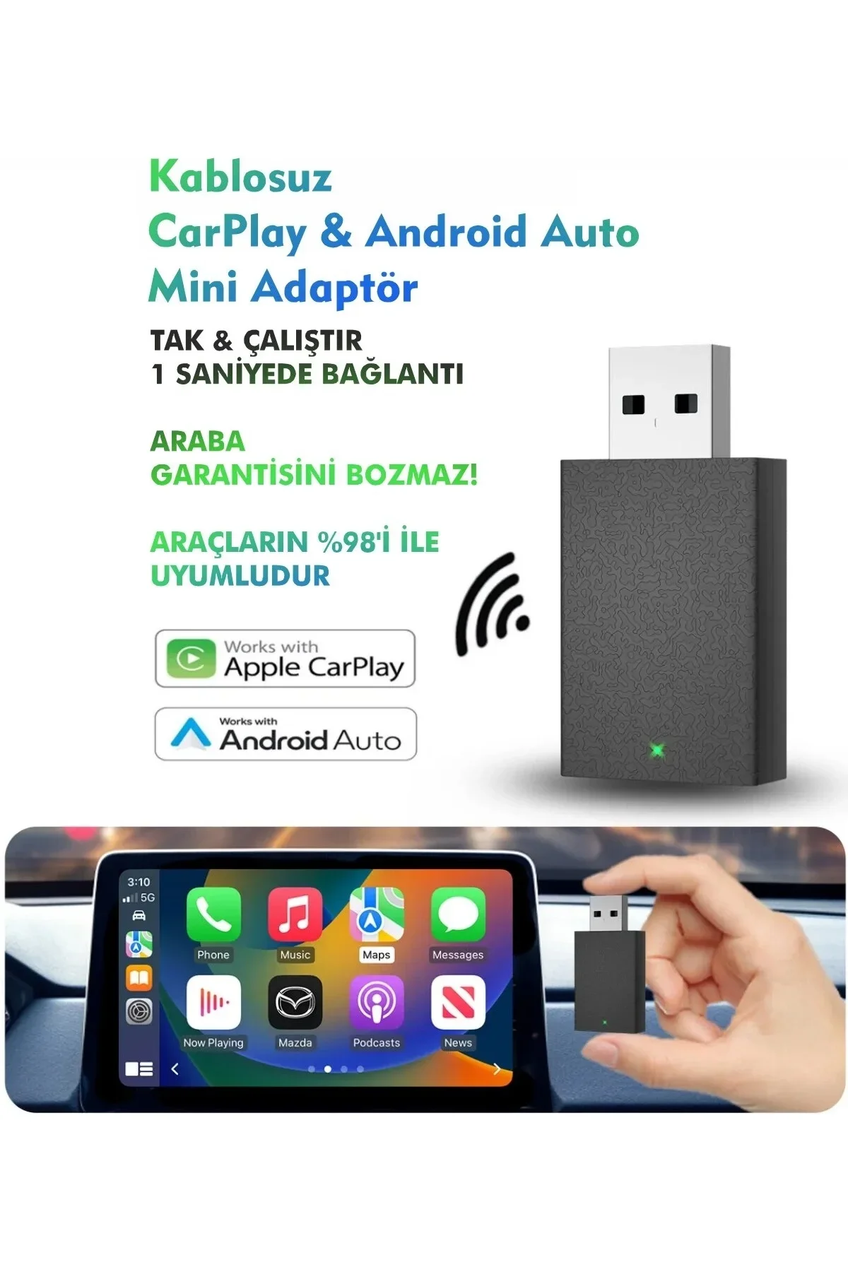 Kablosuz Android Auto/car Play Usb Dongle Cihazı - Just Cheap Store Görsel 2