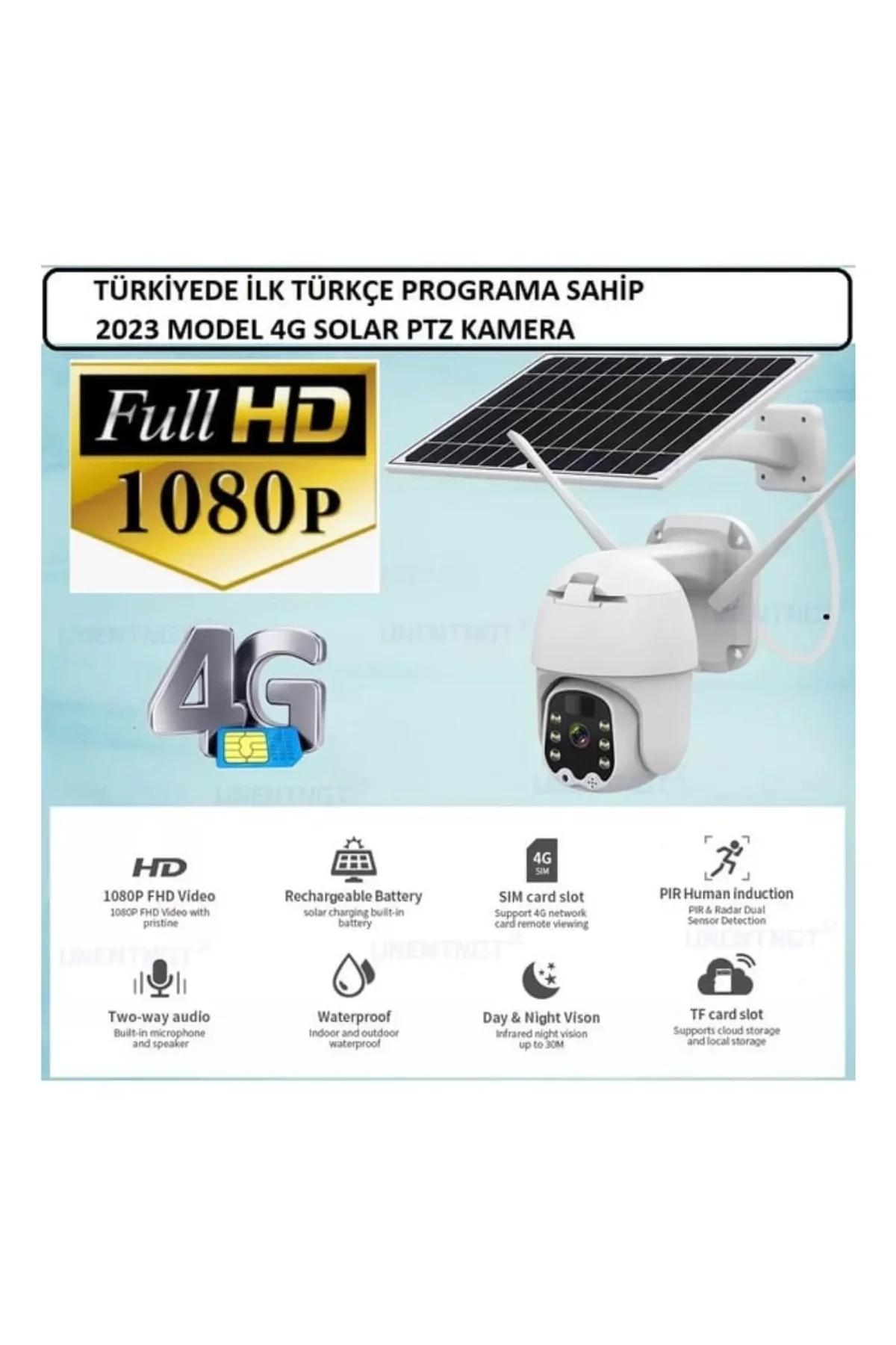 Sim Kartlı 4g Ptz 360 Hareketli Solar Güneş Enerjili 1080p Kamera Türkçe Program Son Sürüm - Just Cheap Store Görsel 3