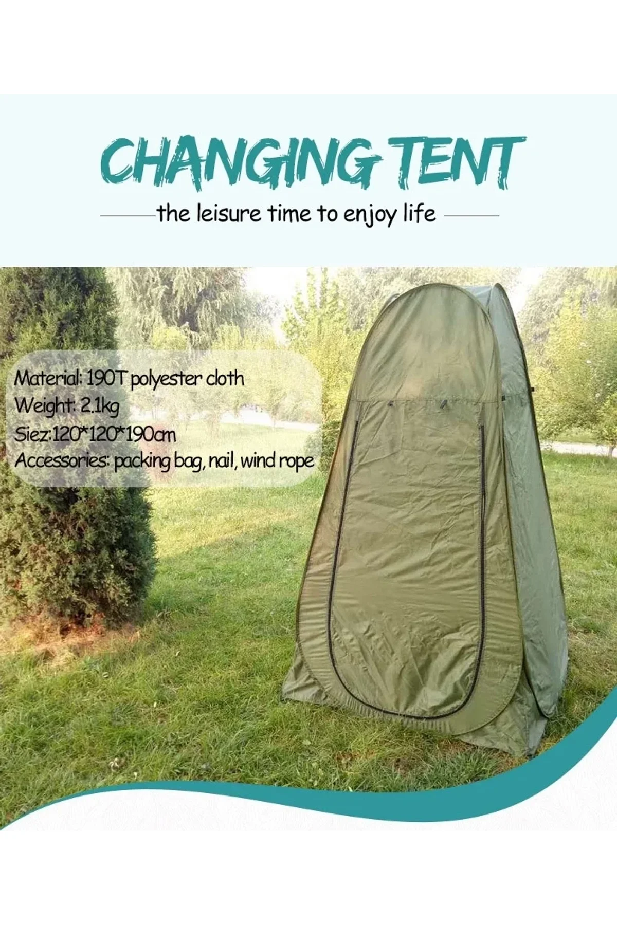 Kamp Alanı Duş Giyinme Wc Çadırı Fotoğrafcı Prova Kabini 190x120x120 - Just Cheap Store Görsel 5