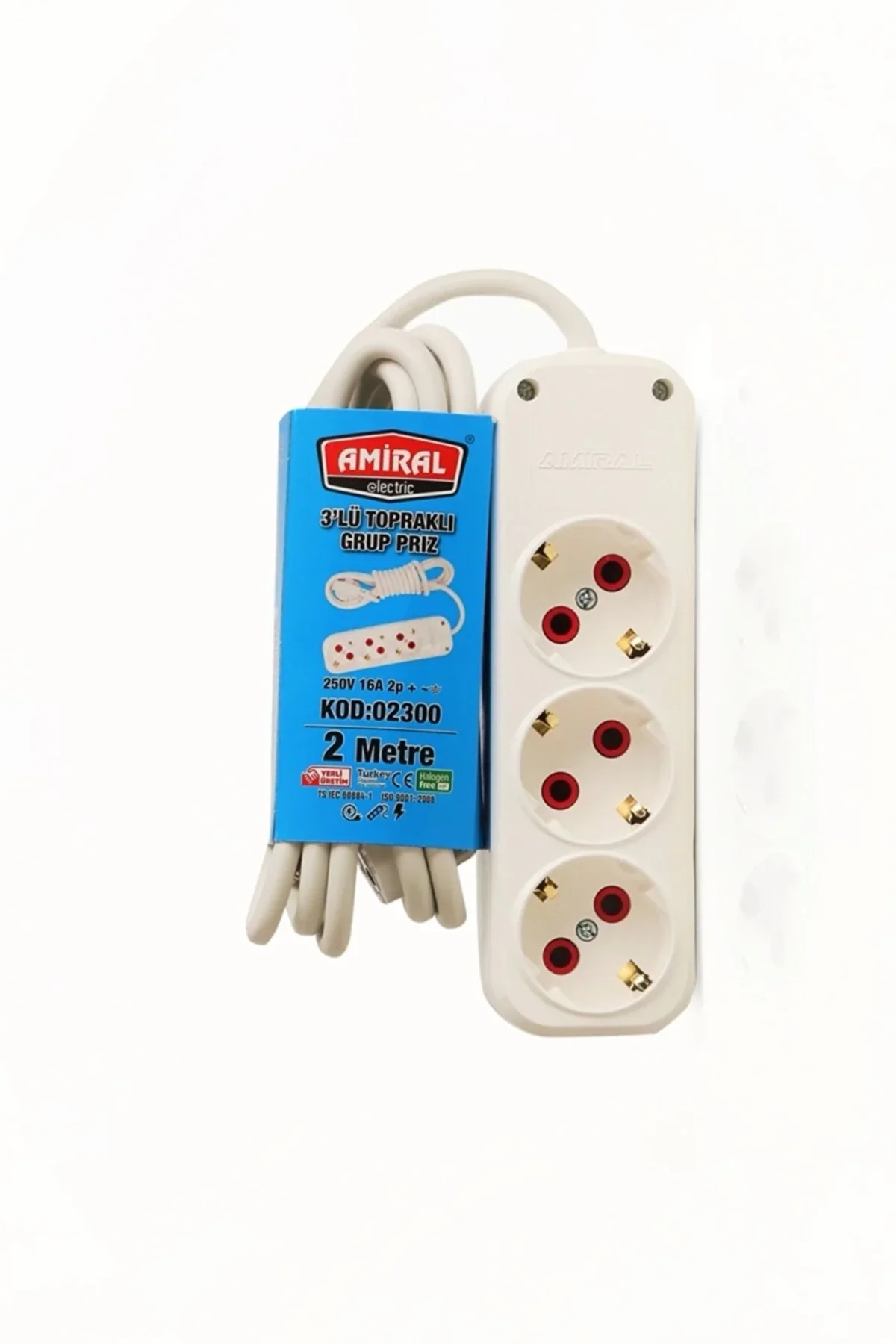 Amiral 3' Lü Topraklı 2 Metre Kablolu Grup Priz - Just Cheap Store Görsel 2