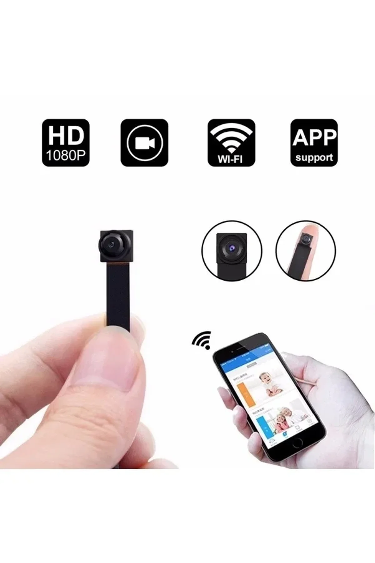 1080p Ip Modül Full Hd Wifi Kamera Güvenlik Bakıcı Kamerası - Just Cheap Store Görsel 4