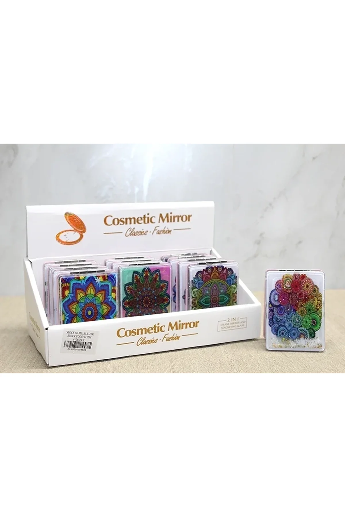Mandala Desenli Hareketli Sulu El Aynası Alk4583 - Just Cheap Store Görsel 2