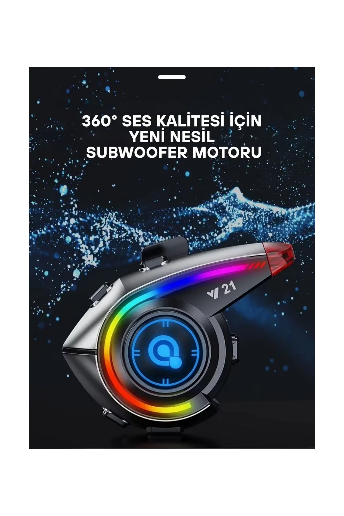 Y21 Rgb Işık Efektli Intercom Bluetooth Motosiklet Kask Kulaklığı Intercom Kulaklık - Just Cheap Store Görsel 5