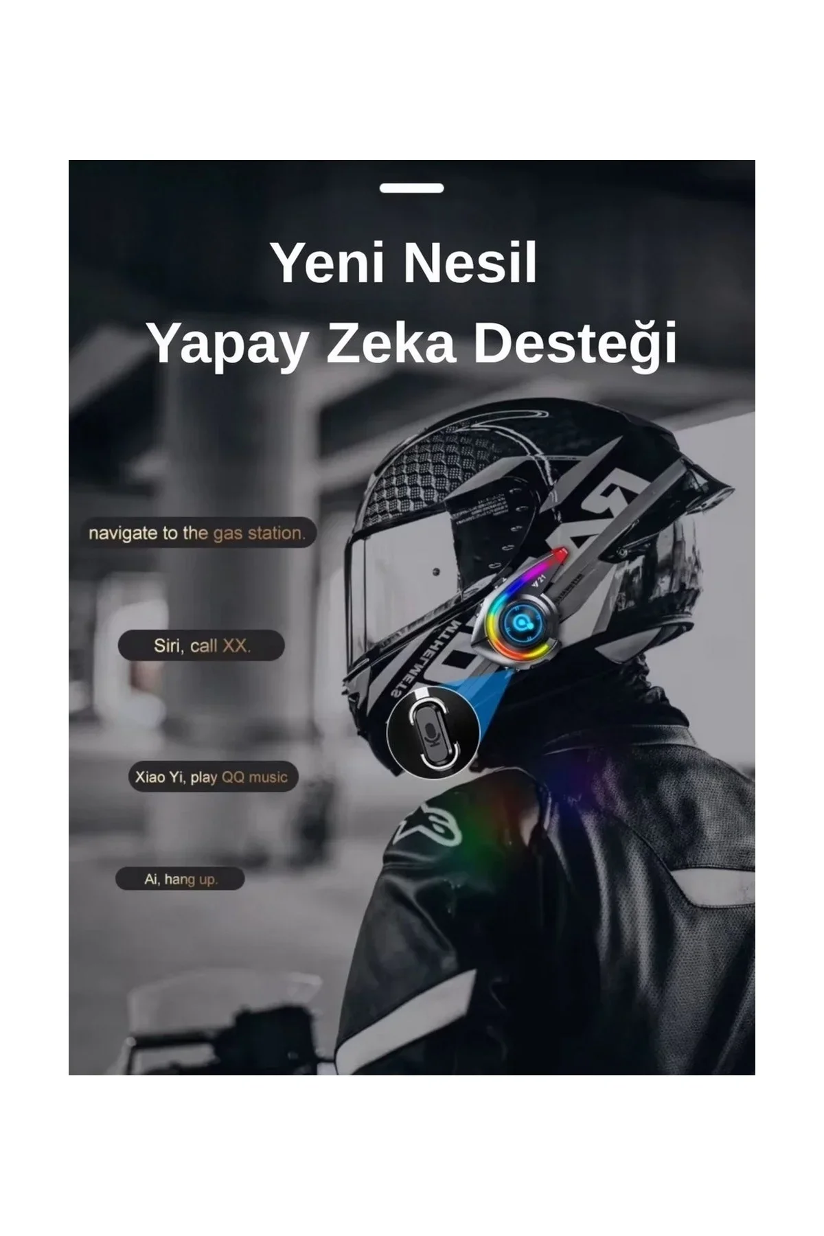 Y21 Rgb Işık Efektli Intercom Bluetooth Motosiklet Kask Kulaklığı Intercom Kulaklık - Just Cheap Store Görsel 3