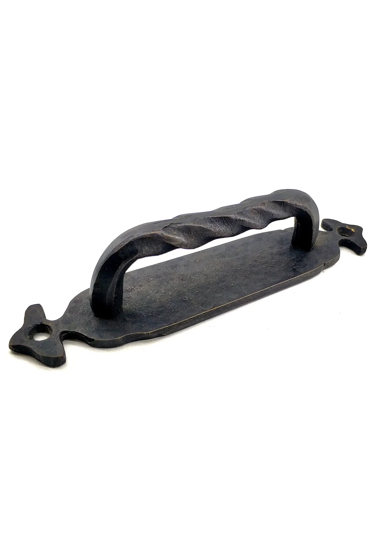 Antika Tarz Dekoratif Pirinç Burgulu Çekme Kol - 148x33 Mm, Oksit