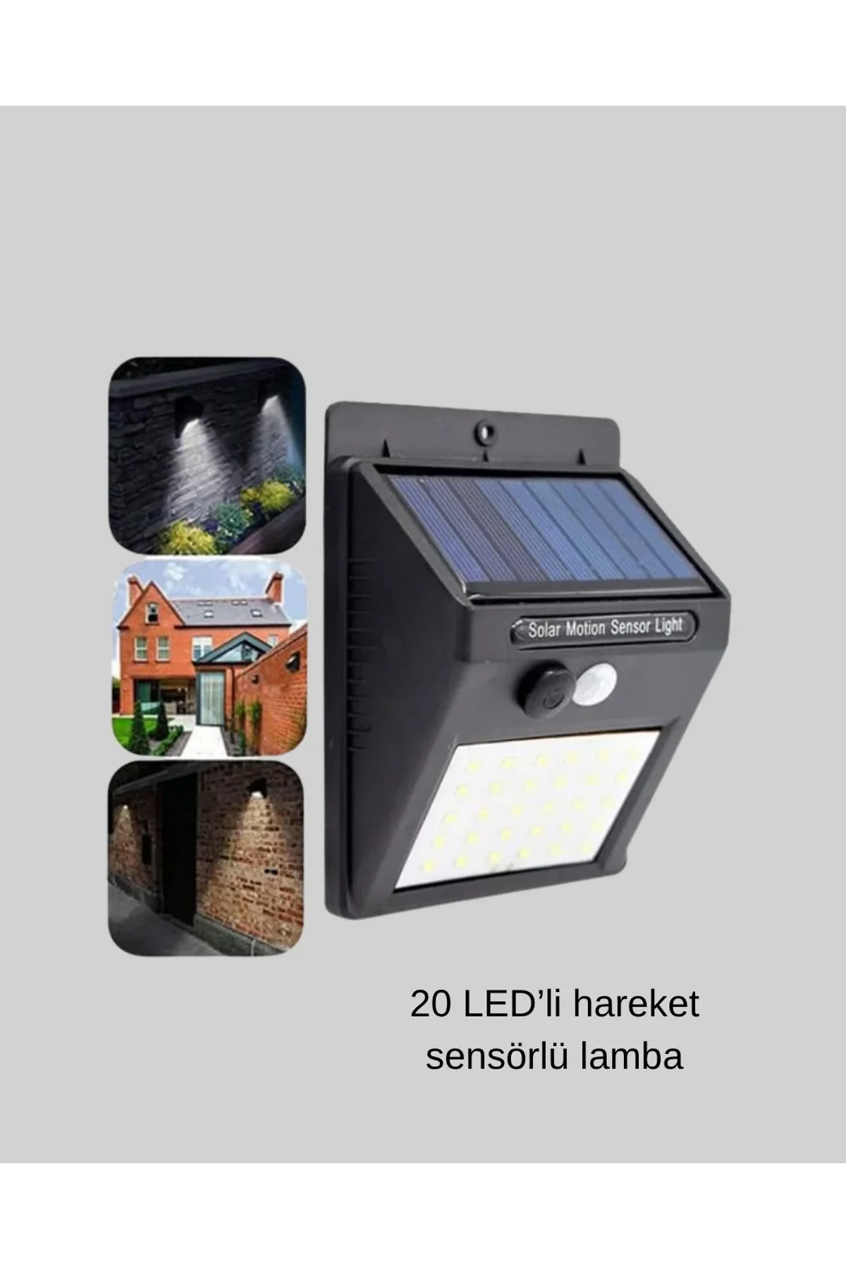20 Led Güneş Paneli Aydınlatma – Fotoselli Ve Hareket Algılamalı Dış Mekan Duvar Lambası - Just Cheap Store Görsel 3