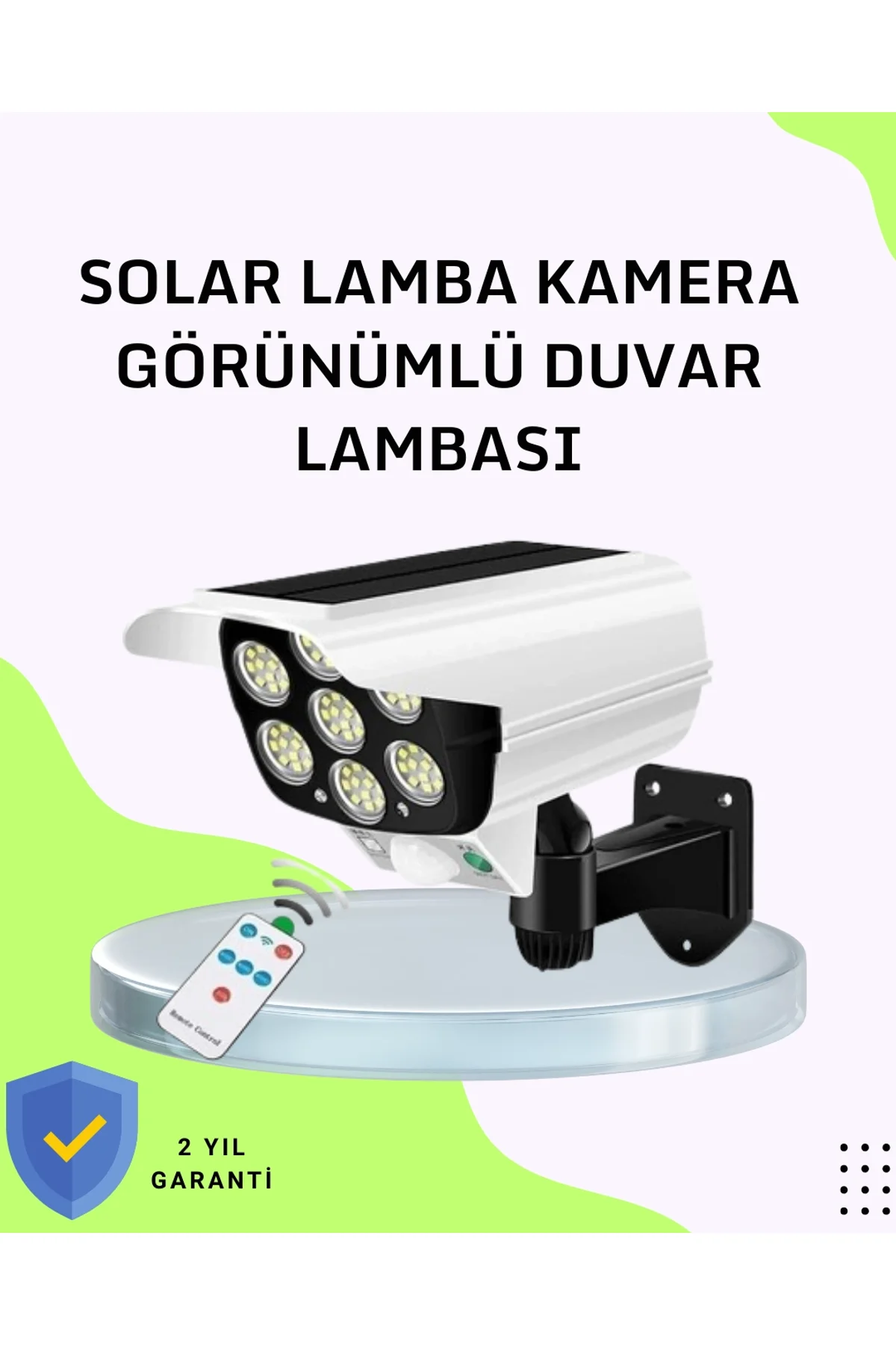 3 Modlu Güneş Paneli Aydınlatmalı Dış Mekan Güvenlik Işığı – Ip65 Su Geçirmez, Pır Sensörlü