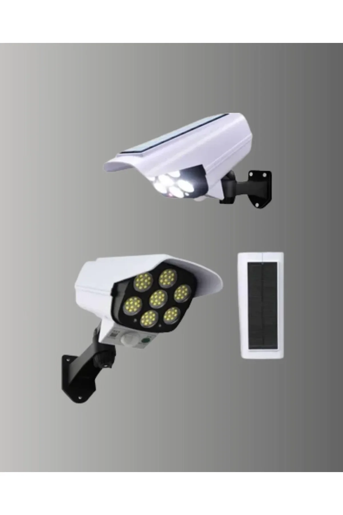 Güneş Enerjili Led Lamba + Güvenlik Kamerası Görünümlü– 5-8 M Hareket Algılamalı, Beyaz Işık - Just Cheap Store Görsel 5