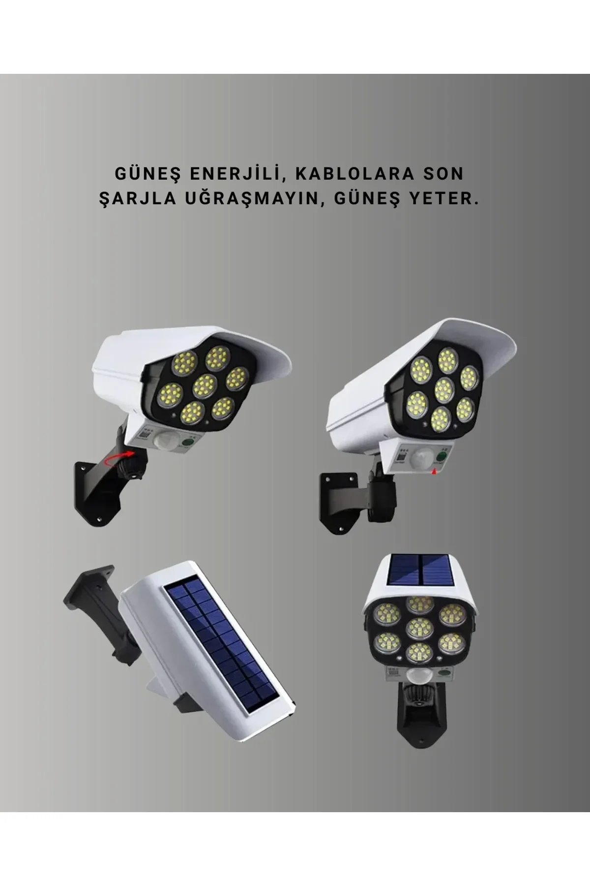 Kablosuz, Güneş Paneliyle Şarj Olan Dış Mekan Lambası – 8-10 Saat Aydınlatma Süresi - Just Cheap Store Görsel 5