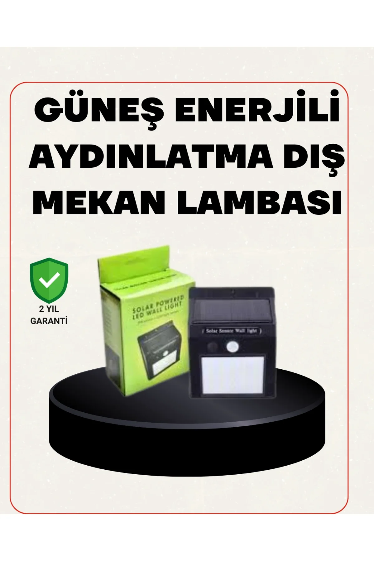 Bahçe Ve Veranda İçin Güneş Paneli İle Otomatik Şarj Olan Led Duvar Lambası
