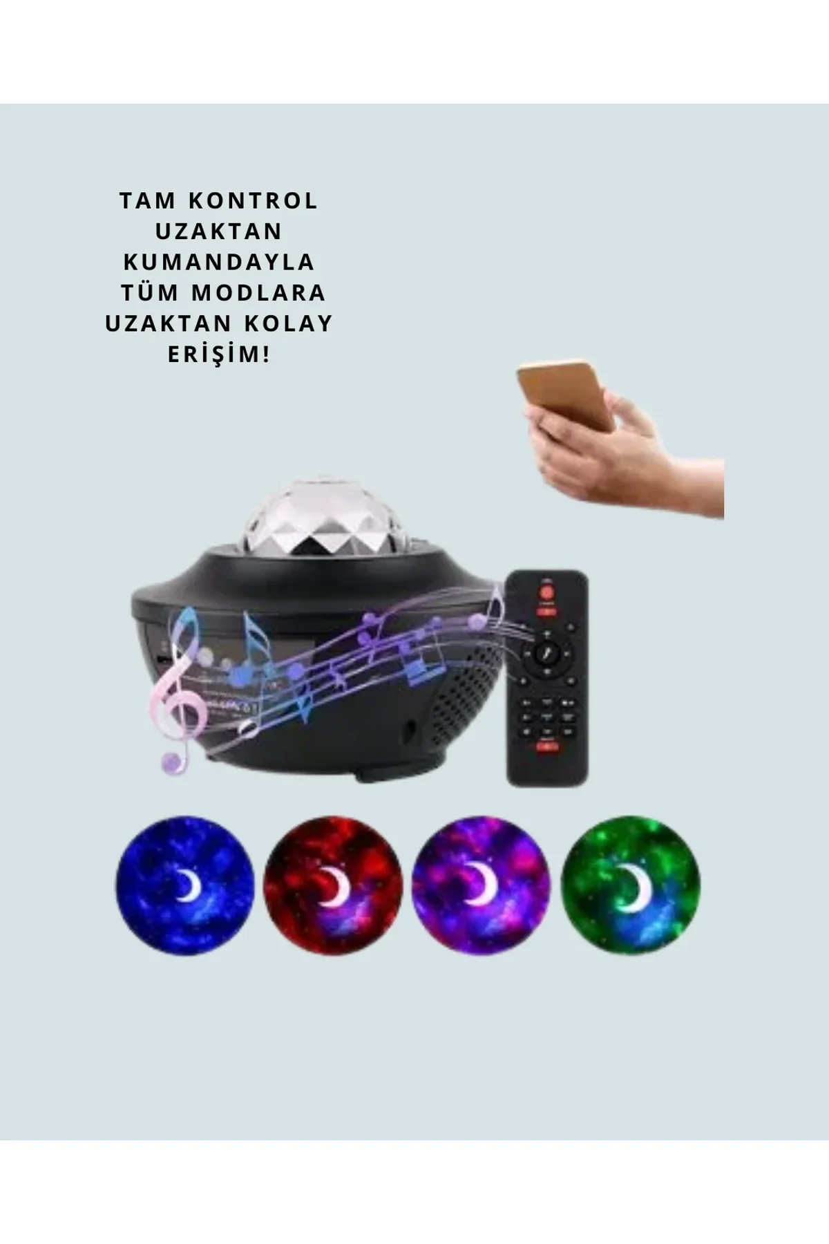 Bluetooth &amp; Usb Müzik Çalar Gece Lambası – 50 m² Kapsama, Uzaktan Kumanda - Just Cheap Store Görsel 4