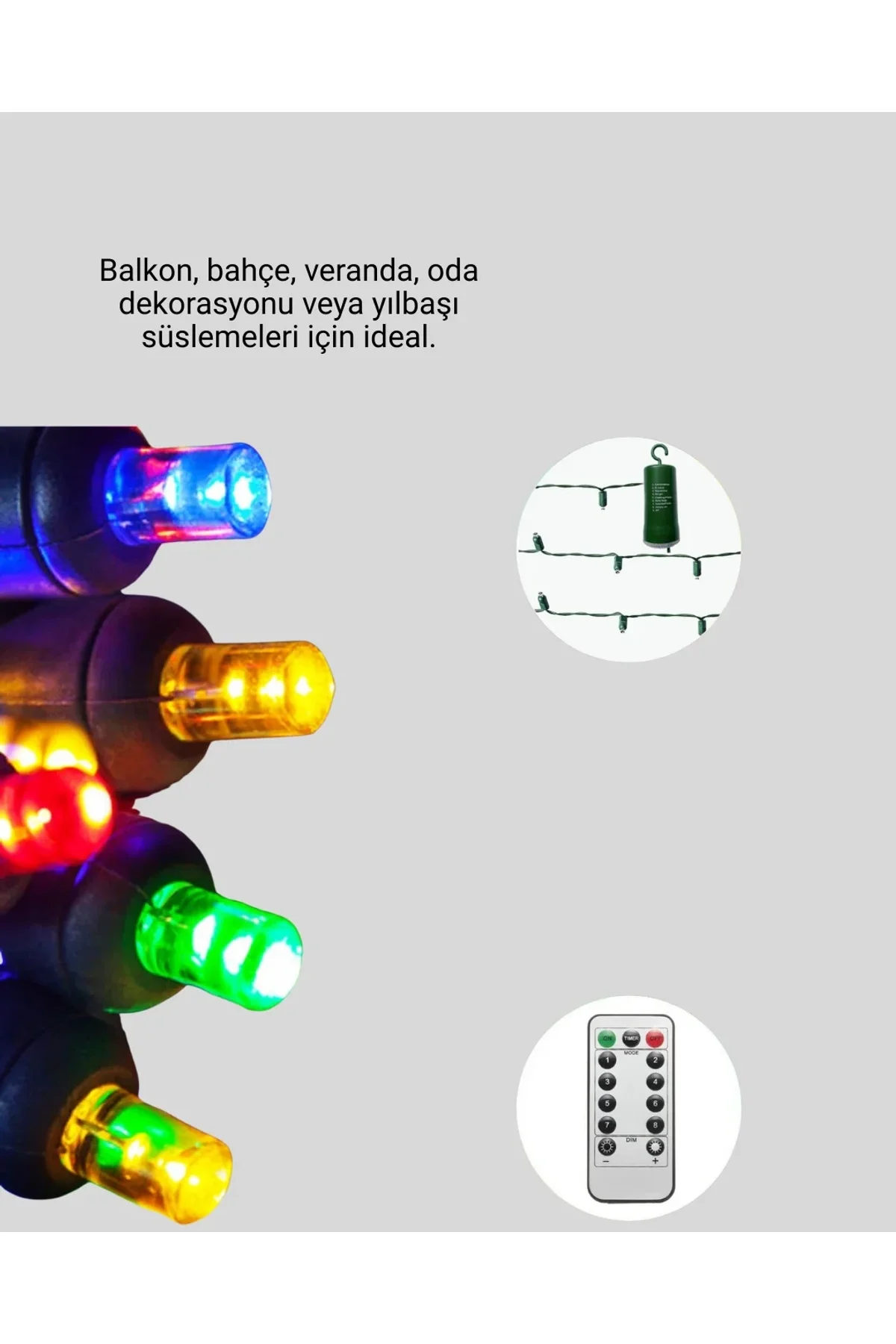 Noel Ve Parti Dekorasyonu İçin 2x2 Led Perde Işık – 8 Fonksiyonlu - Just Cheap Store Görsel 4