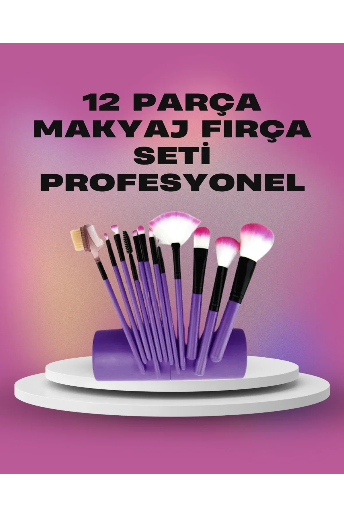 12 Parça Yumuşak Kıllı Makyaj Fırçası Seti Yüz Ve Göz Makyajına Uygun Profesyonel Kullanım - Just Cheap Store Görsel 2