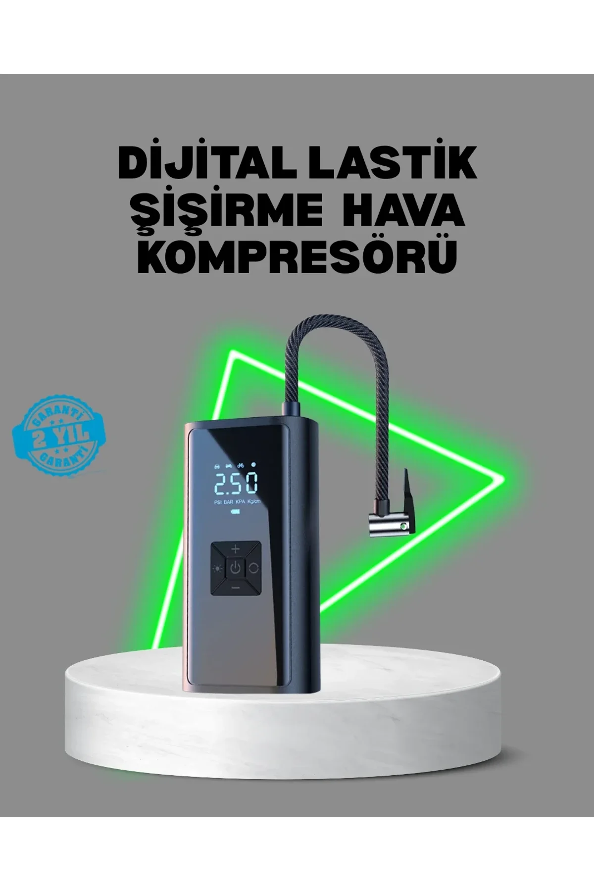 80w Kablosuz Dijital Ekranlı Taşınabilir Lastik Şişirme Pompası - Just Cheap Store Görsel 2