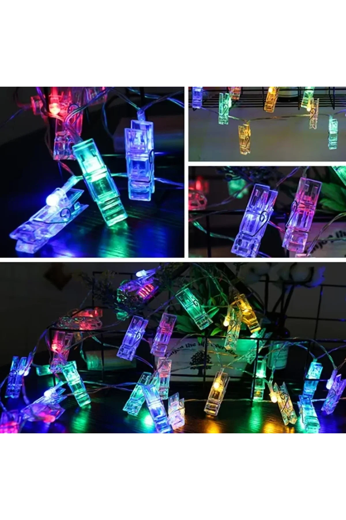 Gd972 Şerit Pilli Aydınlatma 2 Metre 10 Adet Rgb Mandal Led - Just Cheap Store Görsel 4