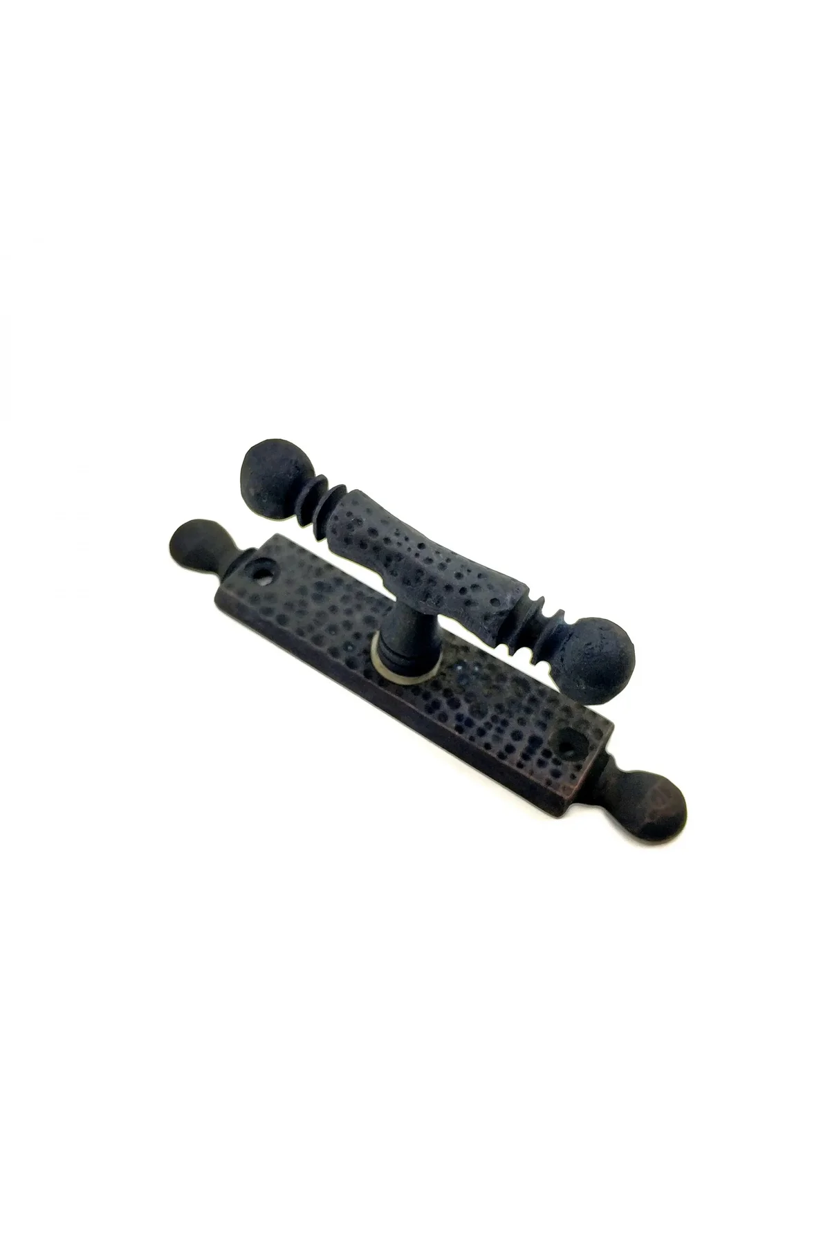 Antika Tarz Dekoratif Pirinç Misket Pencere Kolu - 165x32 Mm, Oksit